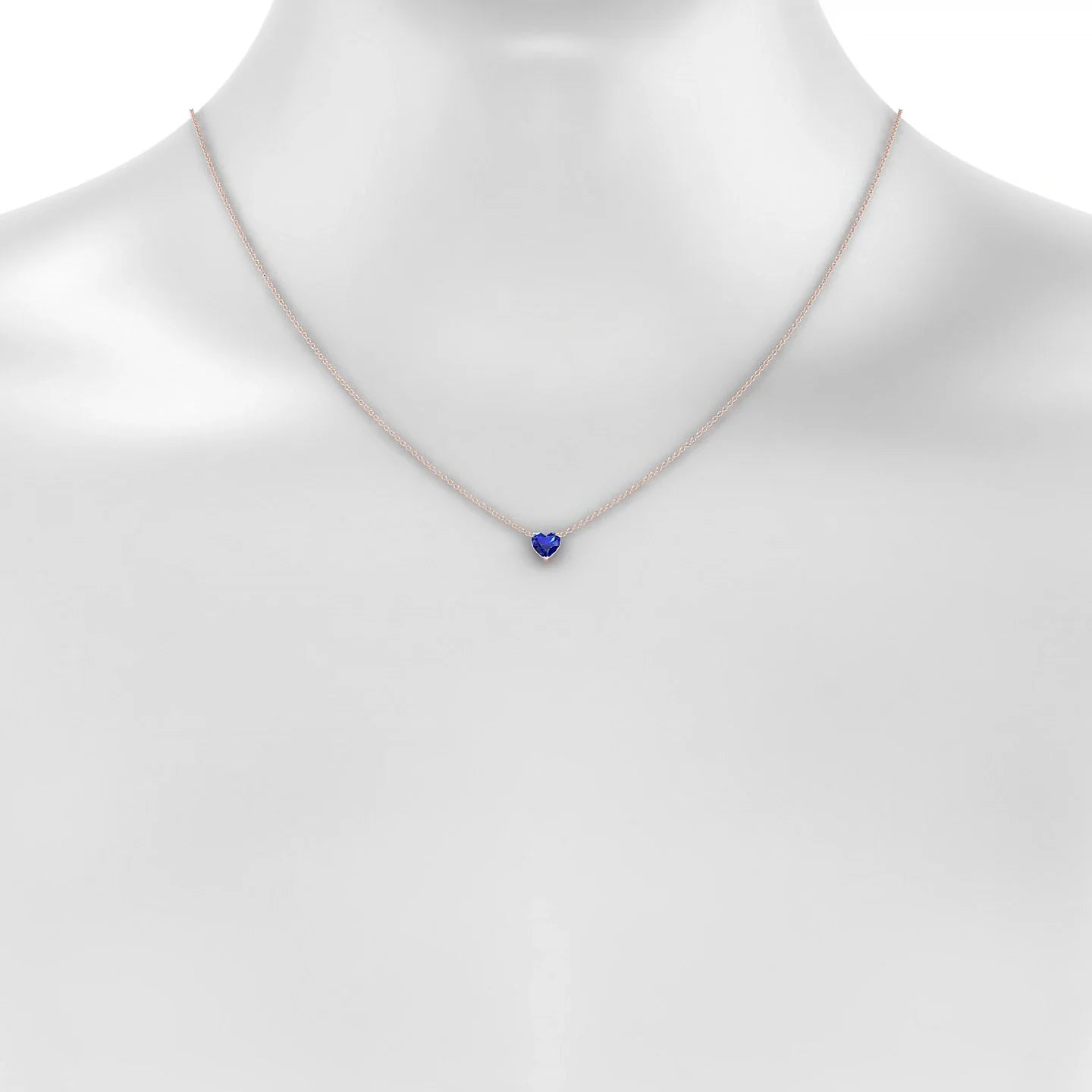 Radiance | 18k Rose Gold 5.5 mm Heart Sapphire Pendant