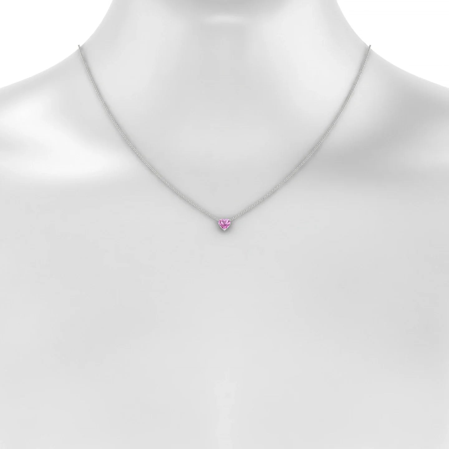 Radiance | 18k White Gold 5.5 mm Heart Pink Sapphire Pendant