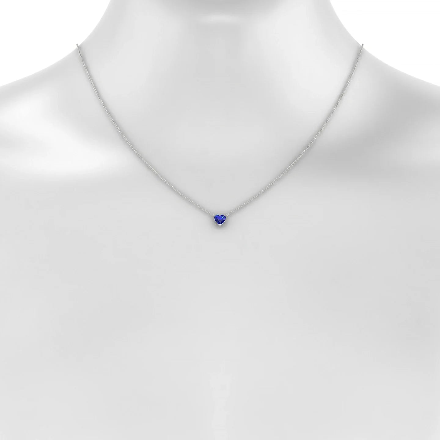 Radiance | 18k White Gold 5.5 mm Heart Sapphire Pendant