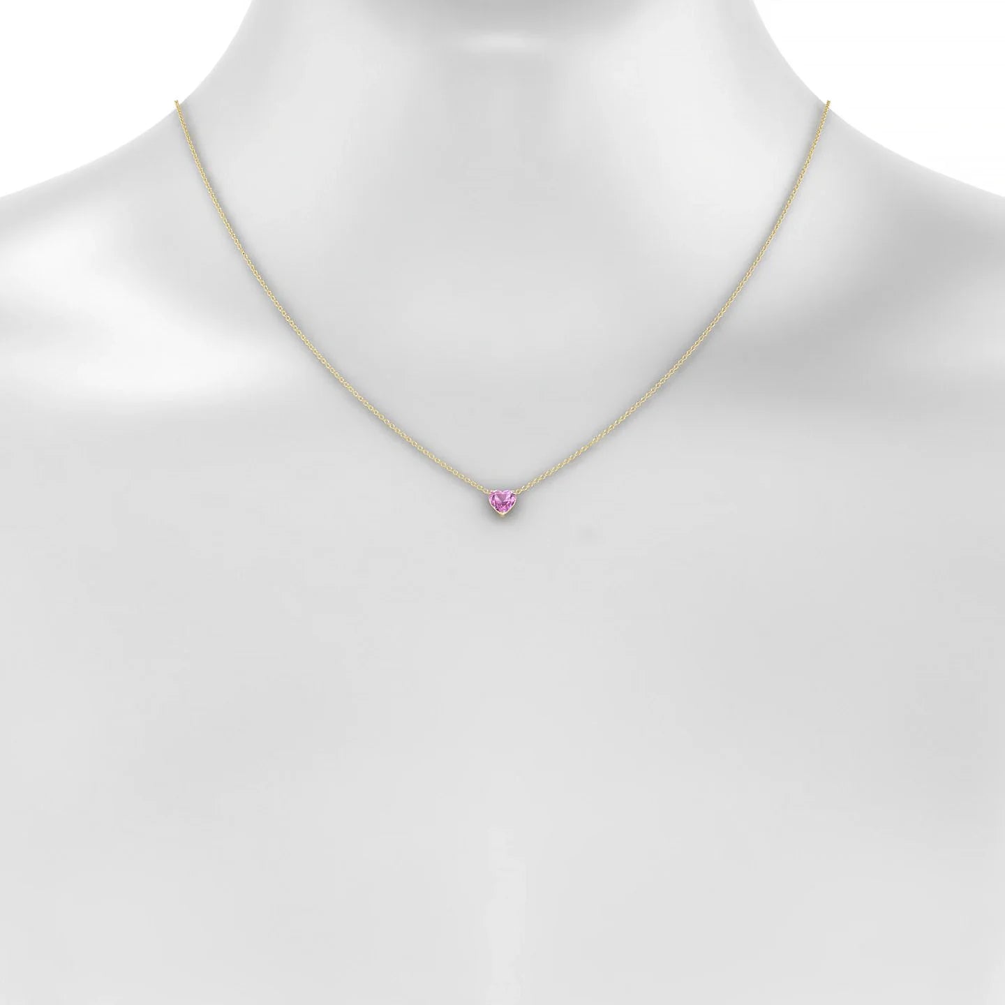 Radiance | 18k Yellow Gold 5.5 mm Heart Pink Sapphire Pendant