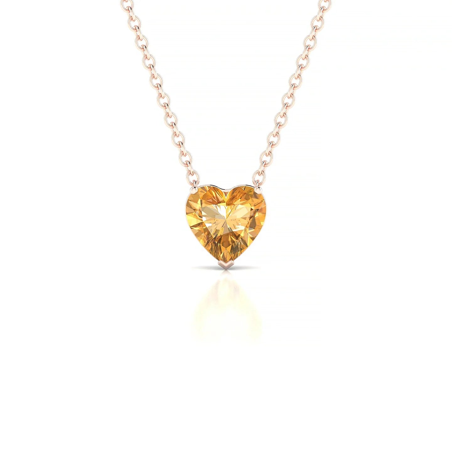 Radiance | 18k Rose Gold 6 mm Heart Citrine Pendant