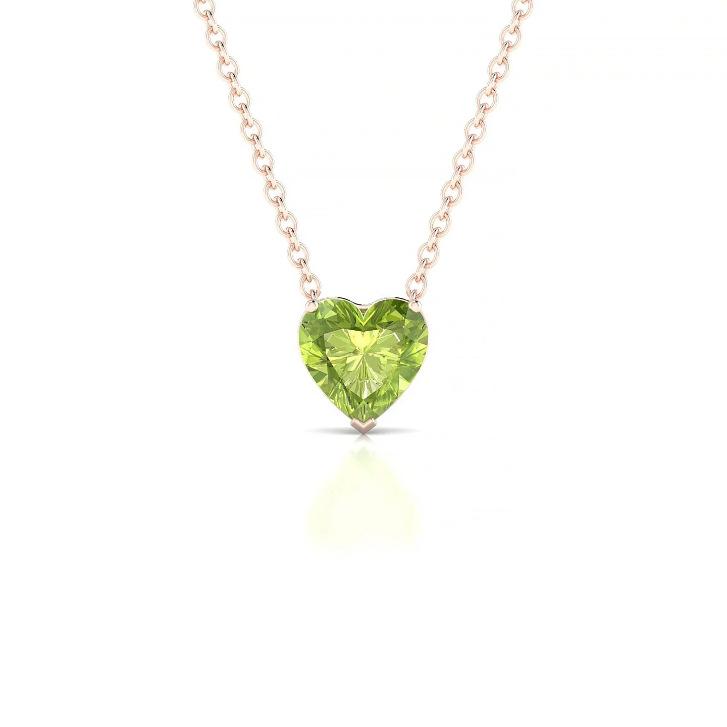 Radiance | 18k Rose Gold 6 mm Heart Peridot Pendant