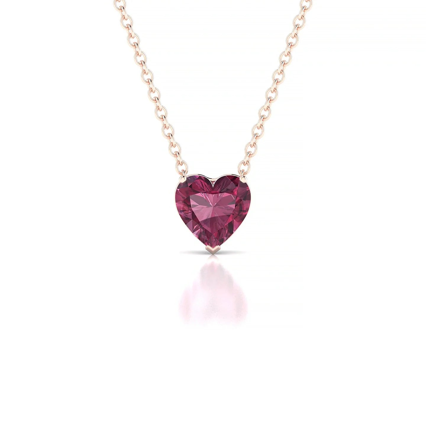 Radiance | 18k Rose Gold 6 mm Heart Rhodolite Pendant