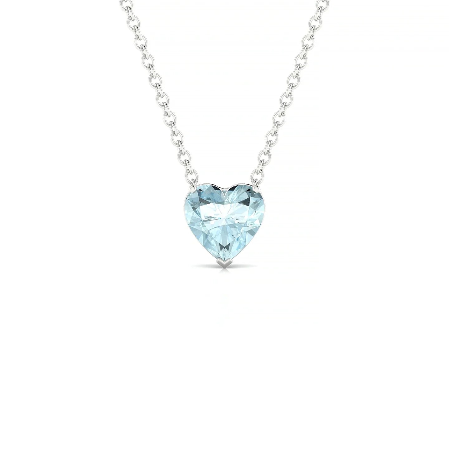 Radiance | 18k White Gold 6 mm Heart Aquamarine Pendant