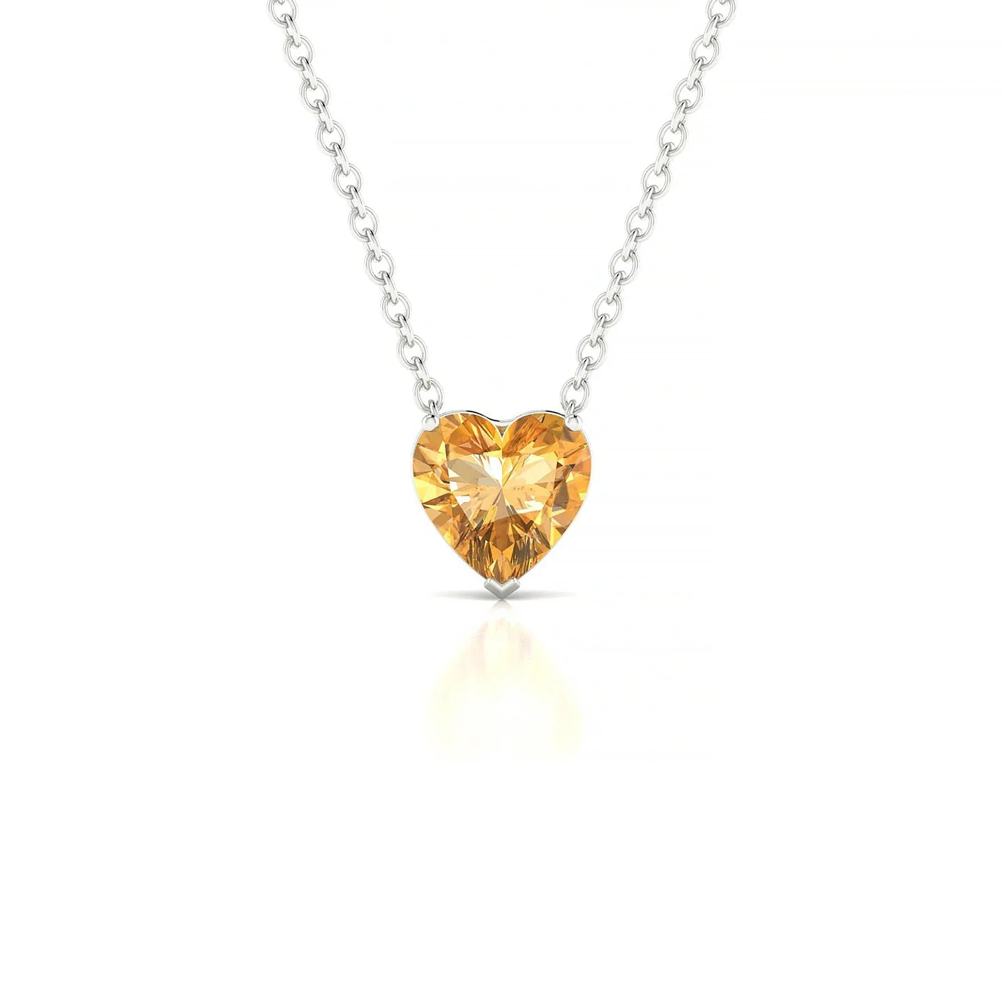 Radiance | 18k White Gold 6 mm Heart Citrine Pendant