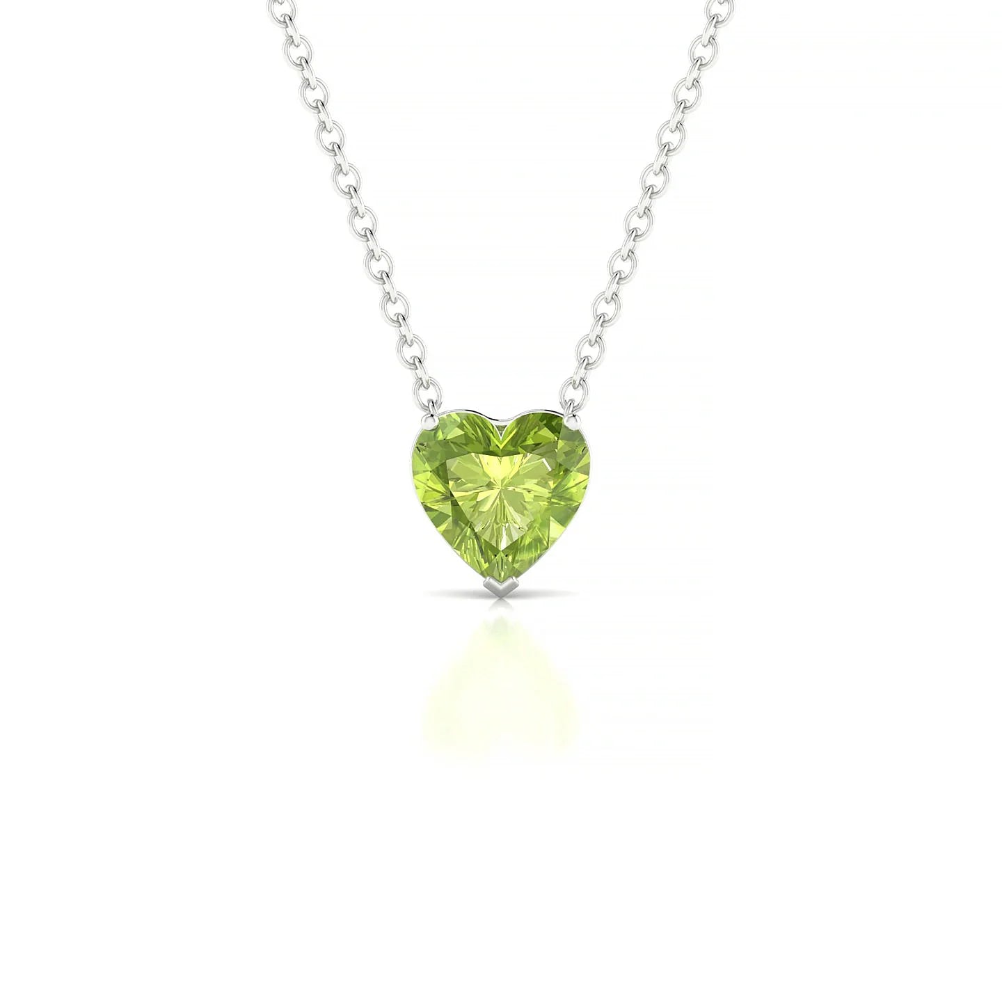 Radiance | 18k White Gold 6 mm Heart Peridot Pendant