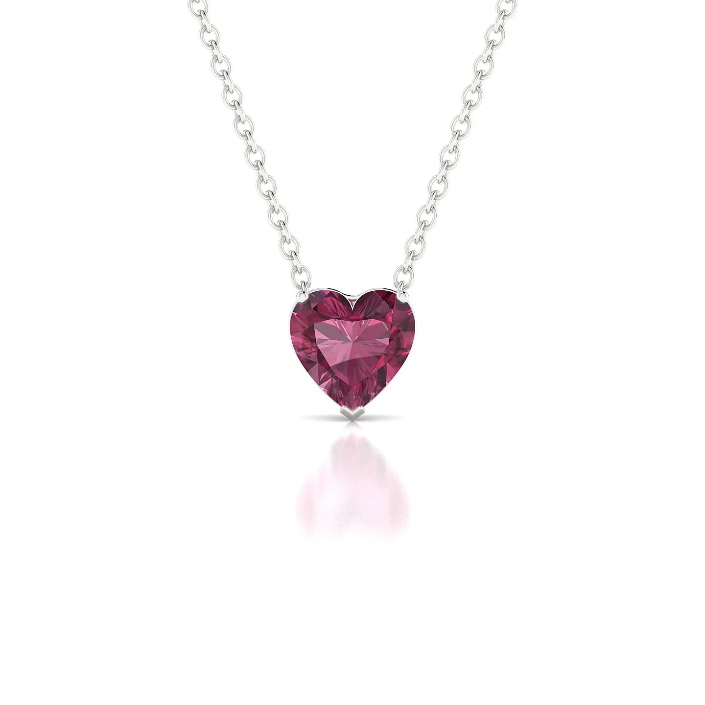 Radiance | 18k White Gold 6 mm Heart Rhodolite Pendant