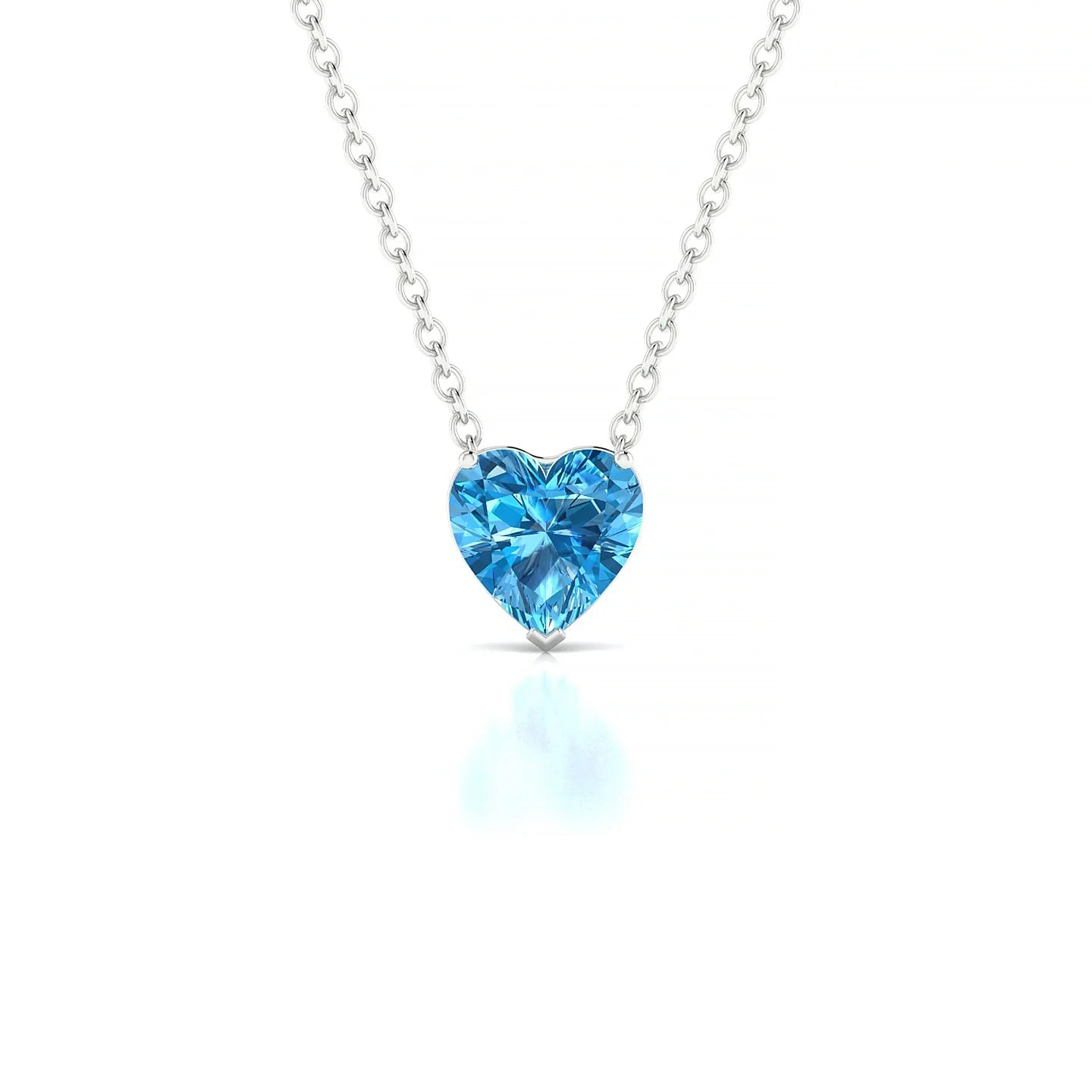 Radiance | 18k White Gold 6 mm Heart Topaz Pendant