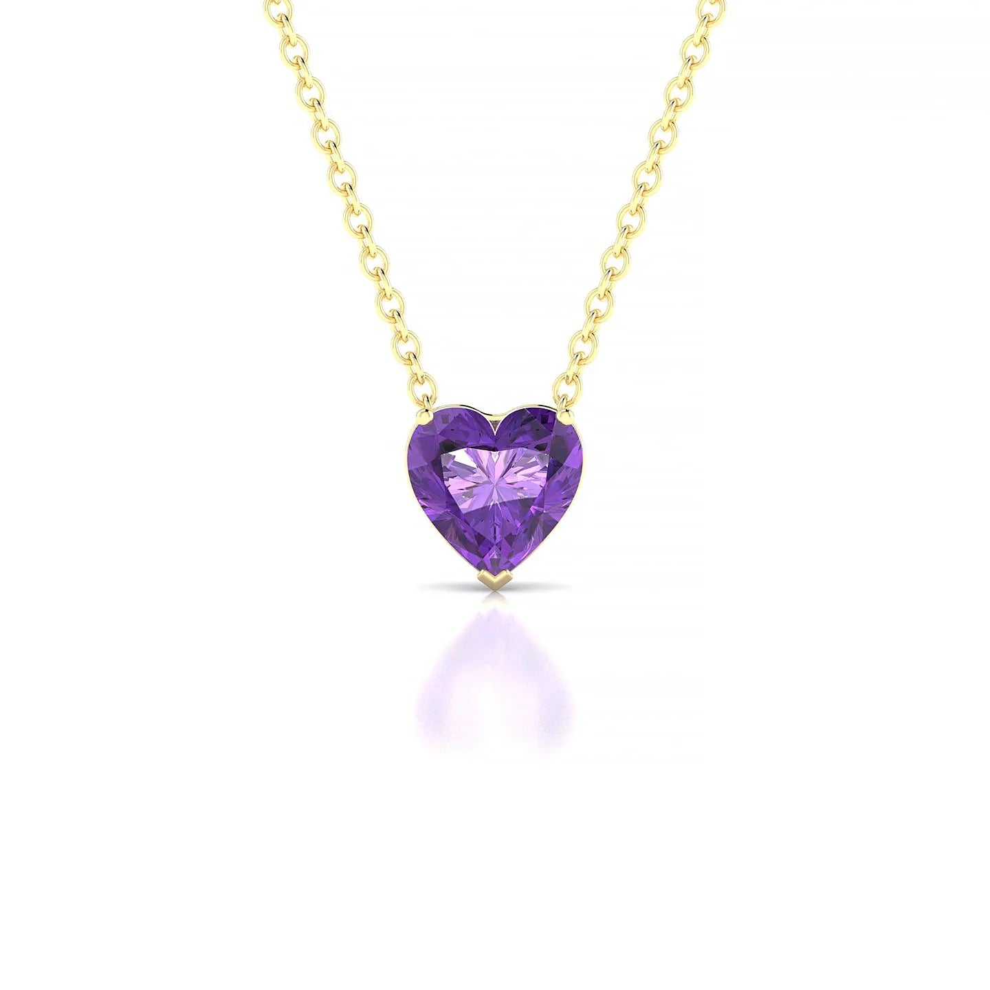 Radiance | 18k Yellow Gold 6 mm Heart Amethyst Pendant