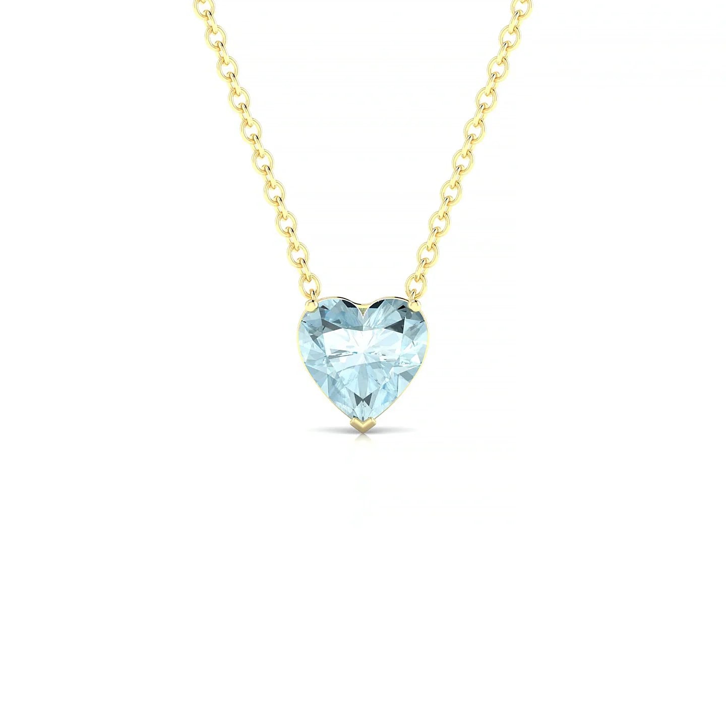 Radiance | 18k Yellow Gold 6 mm Heart Aquamarine Pendant