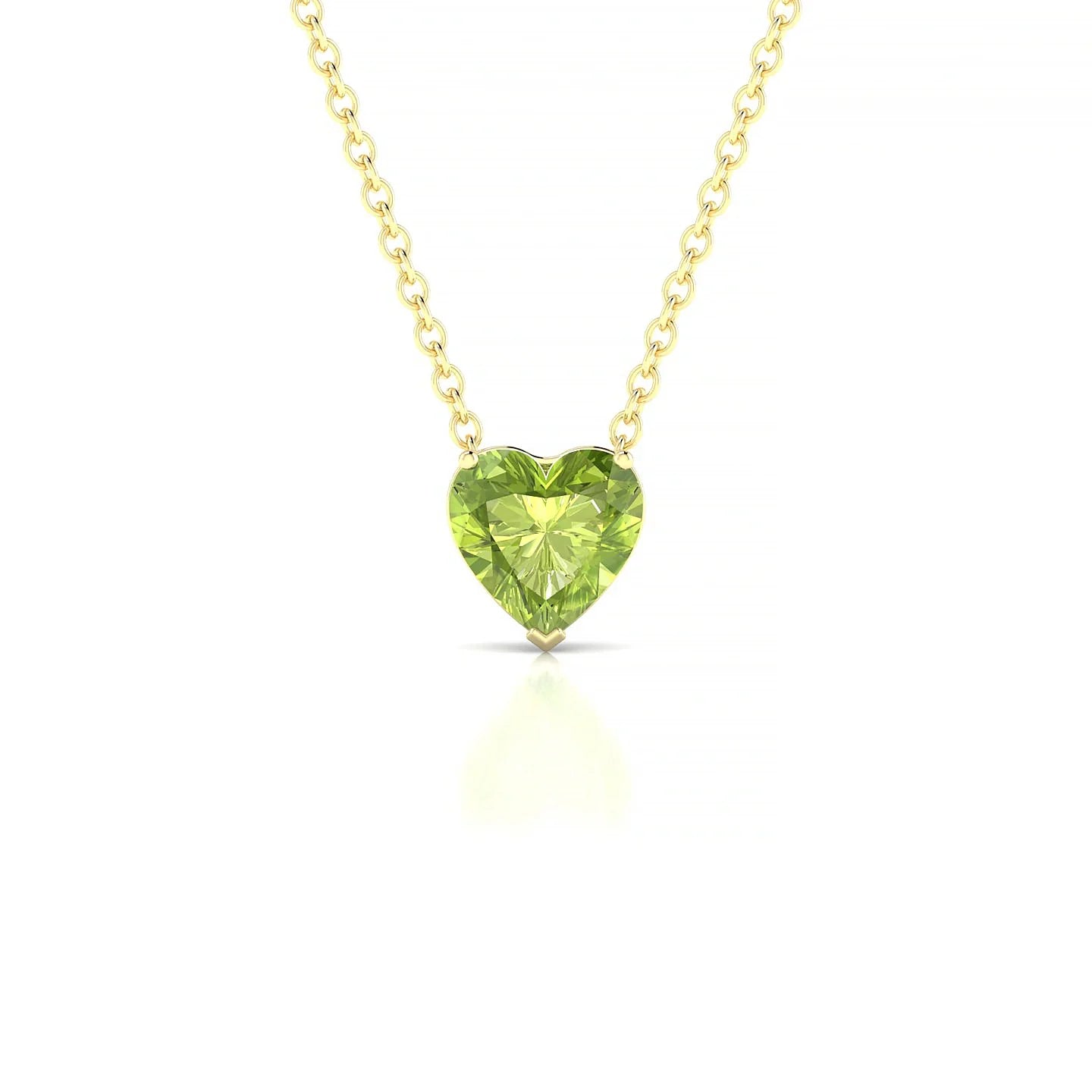 Radiance | 18k Yellow Gold 6 mm Heart Peridot Pendant