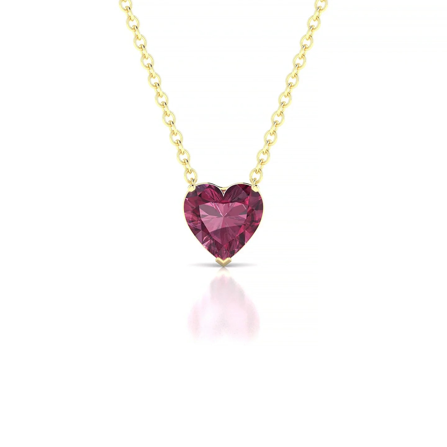Radiance | 18k Yellow Gold 6 mm Heart Rhodolite Pendant