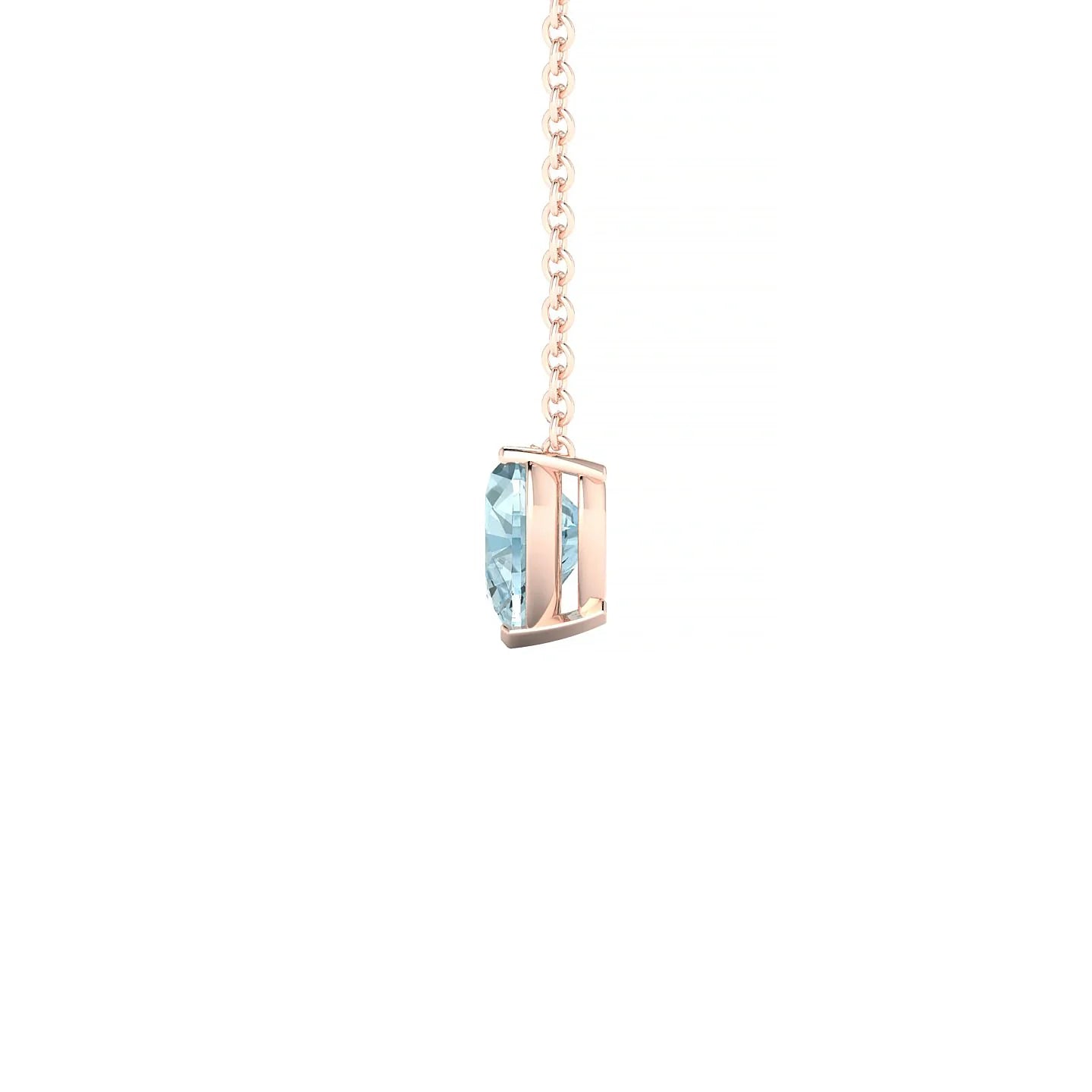 Radiance | 18k Rose Gold 6 mm Heart Aquamarine Pendant
