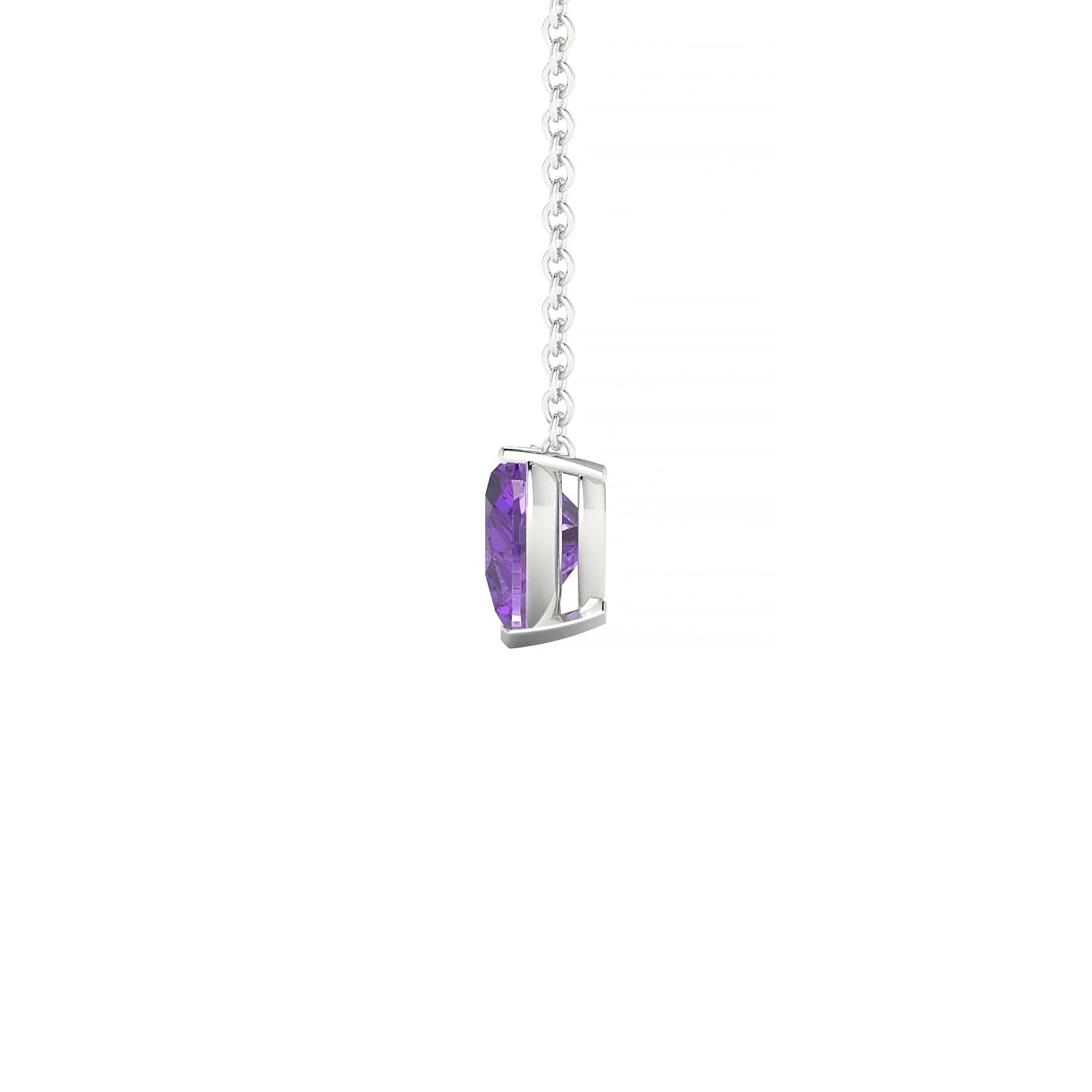 Radiance | 18k White Gold 6 mm Heart Amethyst Pendant