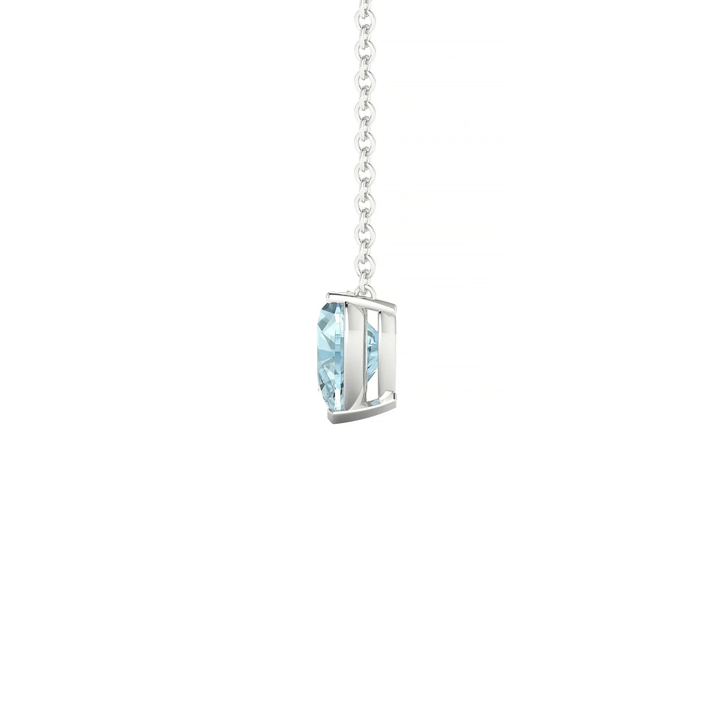 Radiance | 18k White Gold 6 mm Heart Aquamarine Pendant
