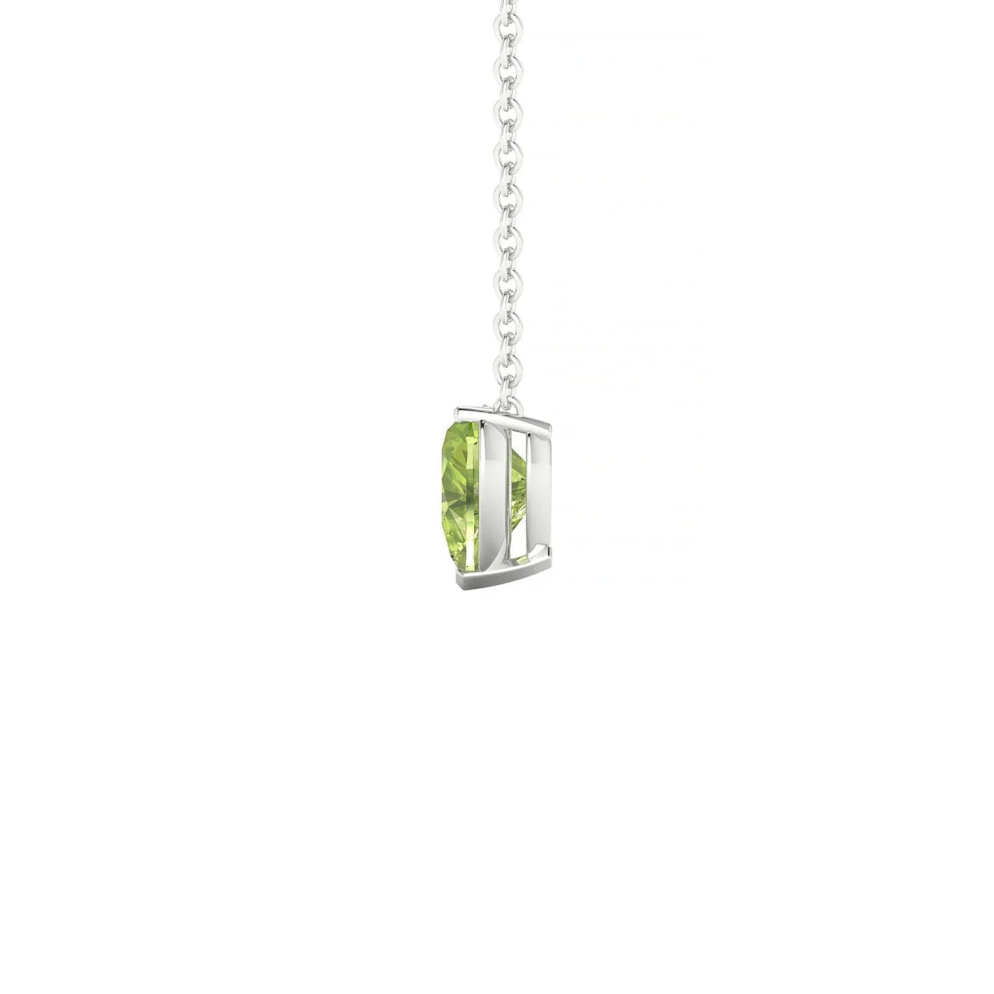 Radiance | 18k White Gold 6 mm Heart Peridot Pendant