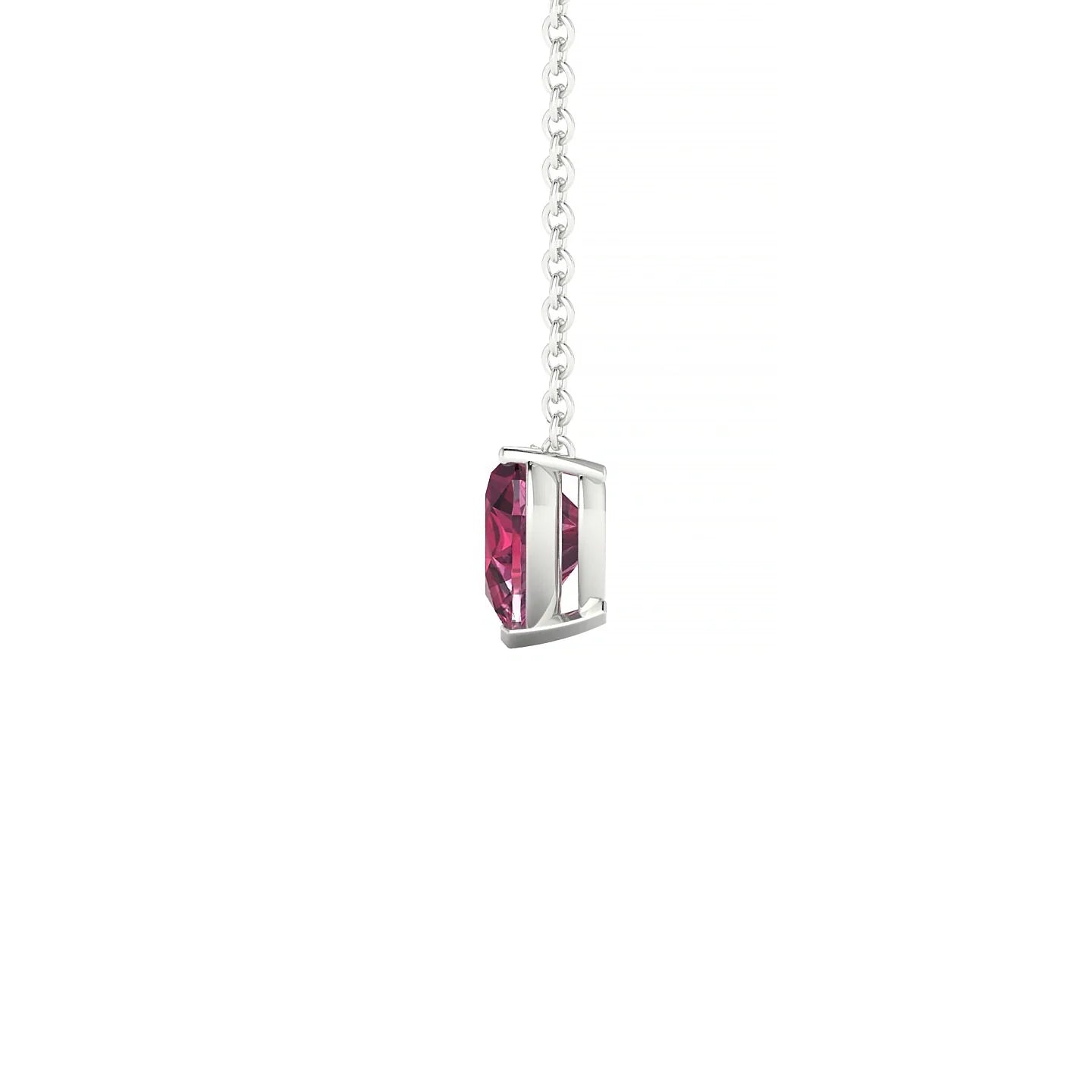Radiance | 18k White Gold 6 mm Heart Rhodolite Pendant