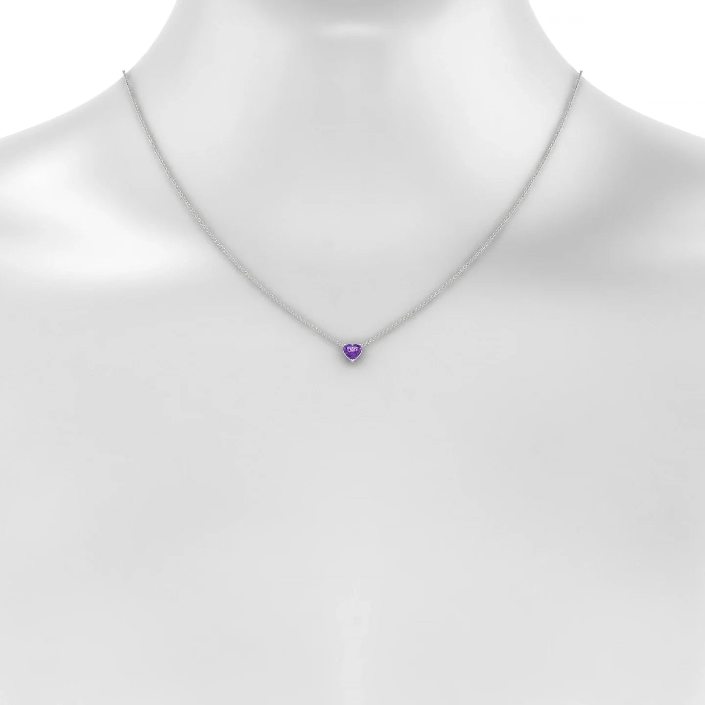 Radiance | 18k White Gold 6 mm Heart Amethyst Pendant
