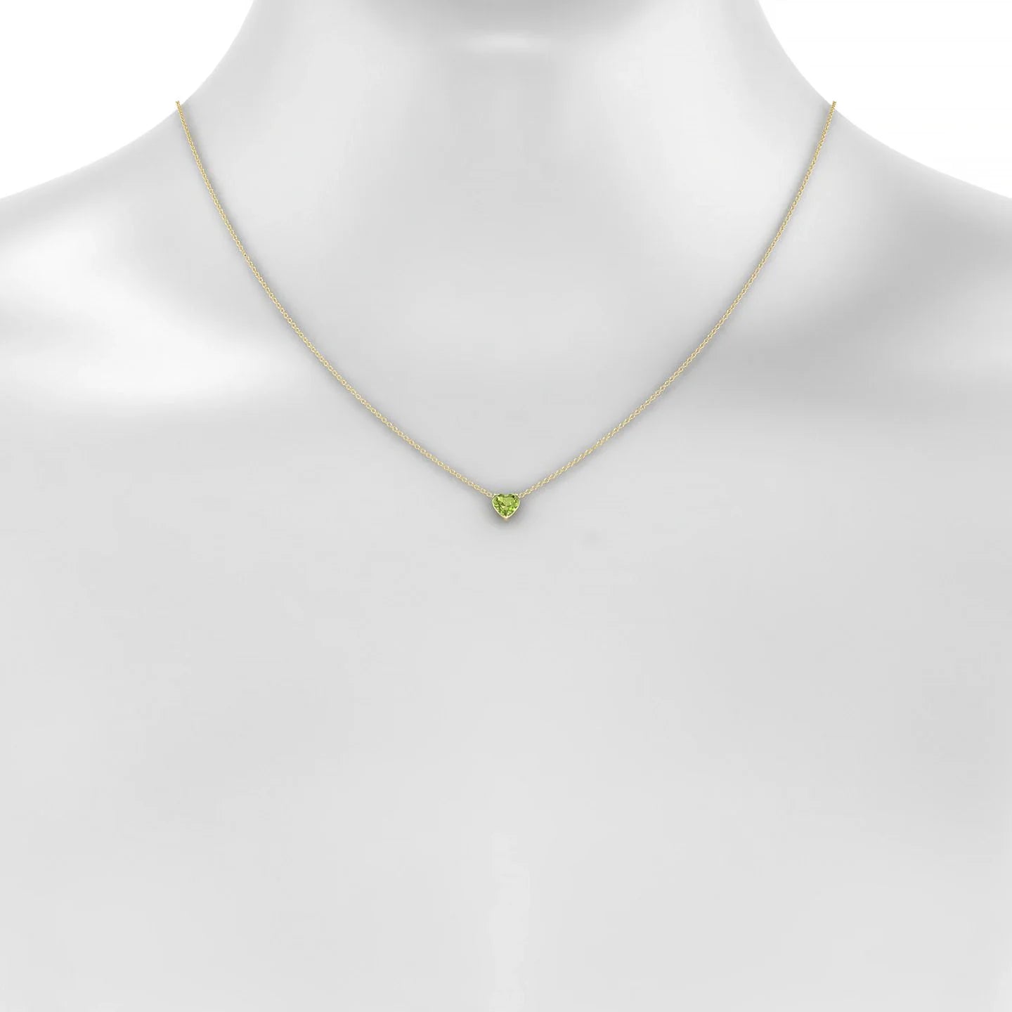 Radiance | 18k Yellow Gold 6 mm Heart Peridot Pendant
