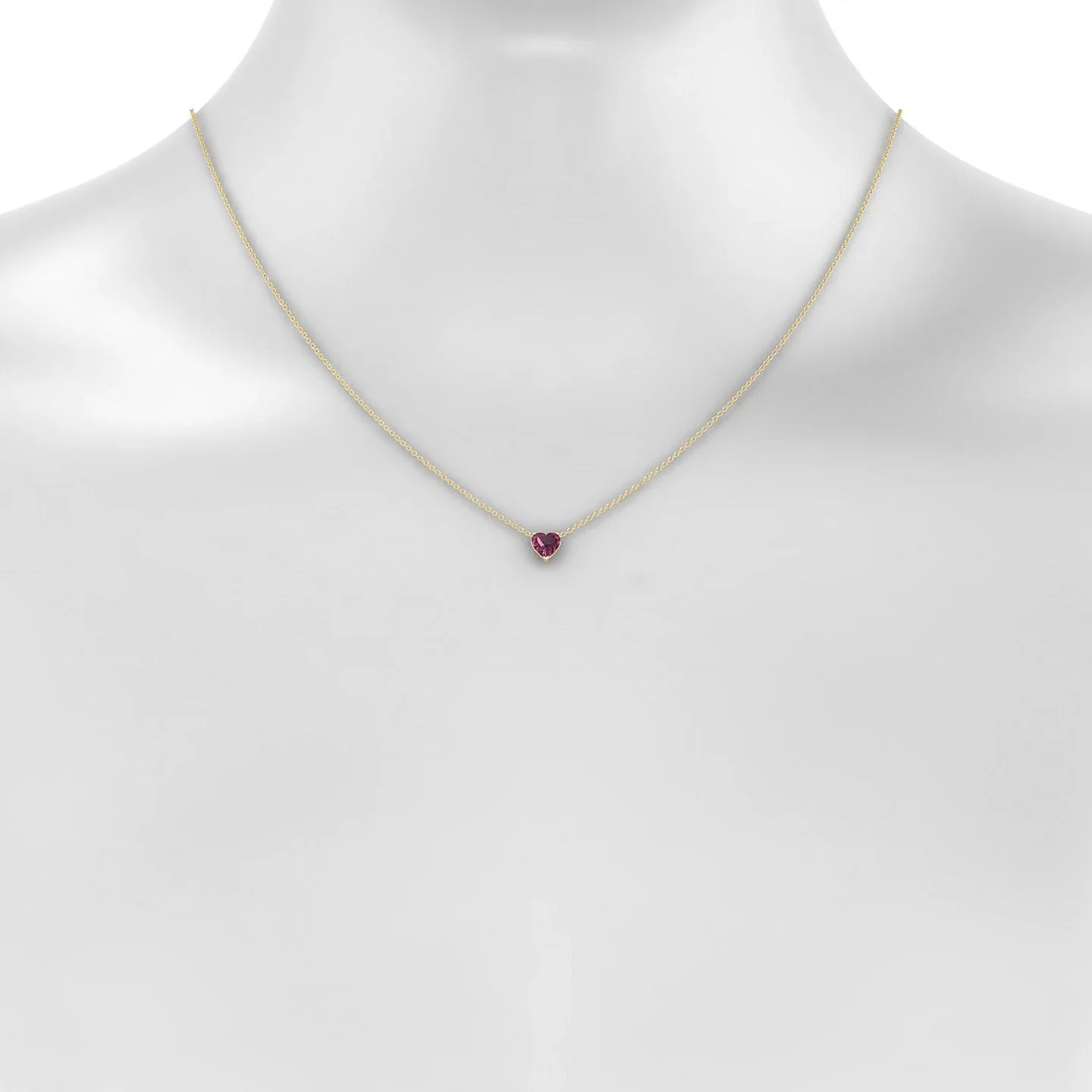 Radiance | 18k Yellow Gold 6 mm Heart Rhodolite Pendant