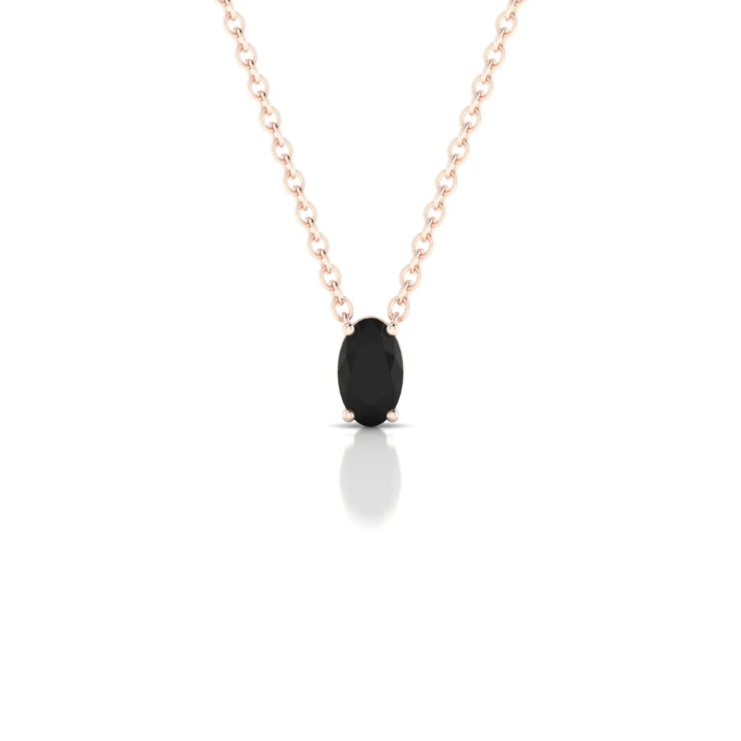 Radiance | 18k Rose Gold 5 x 3 mm Oval Black Diamond Pendant
