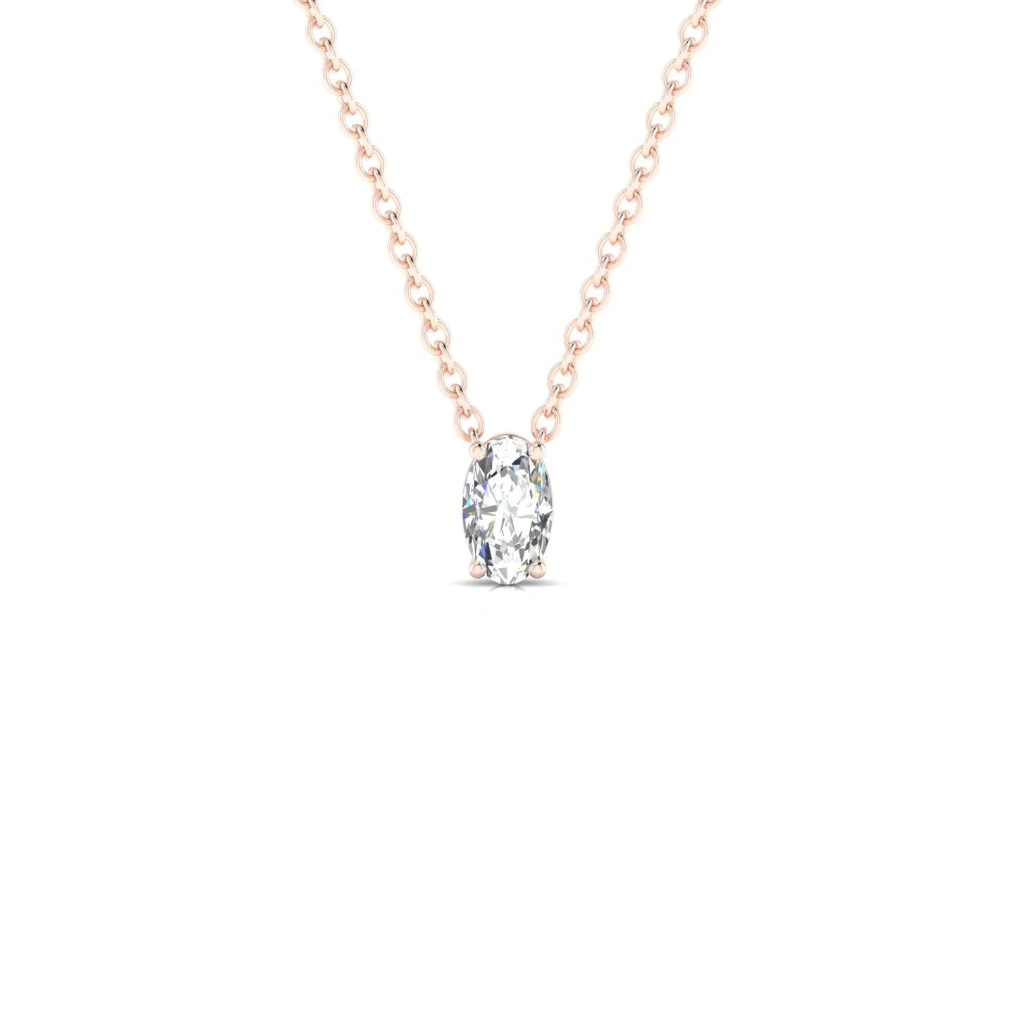 Radiance | 18k Rose Gold 5 x 3 mm Oval Diamond Pendant