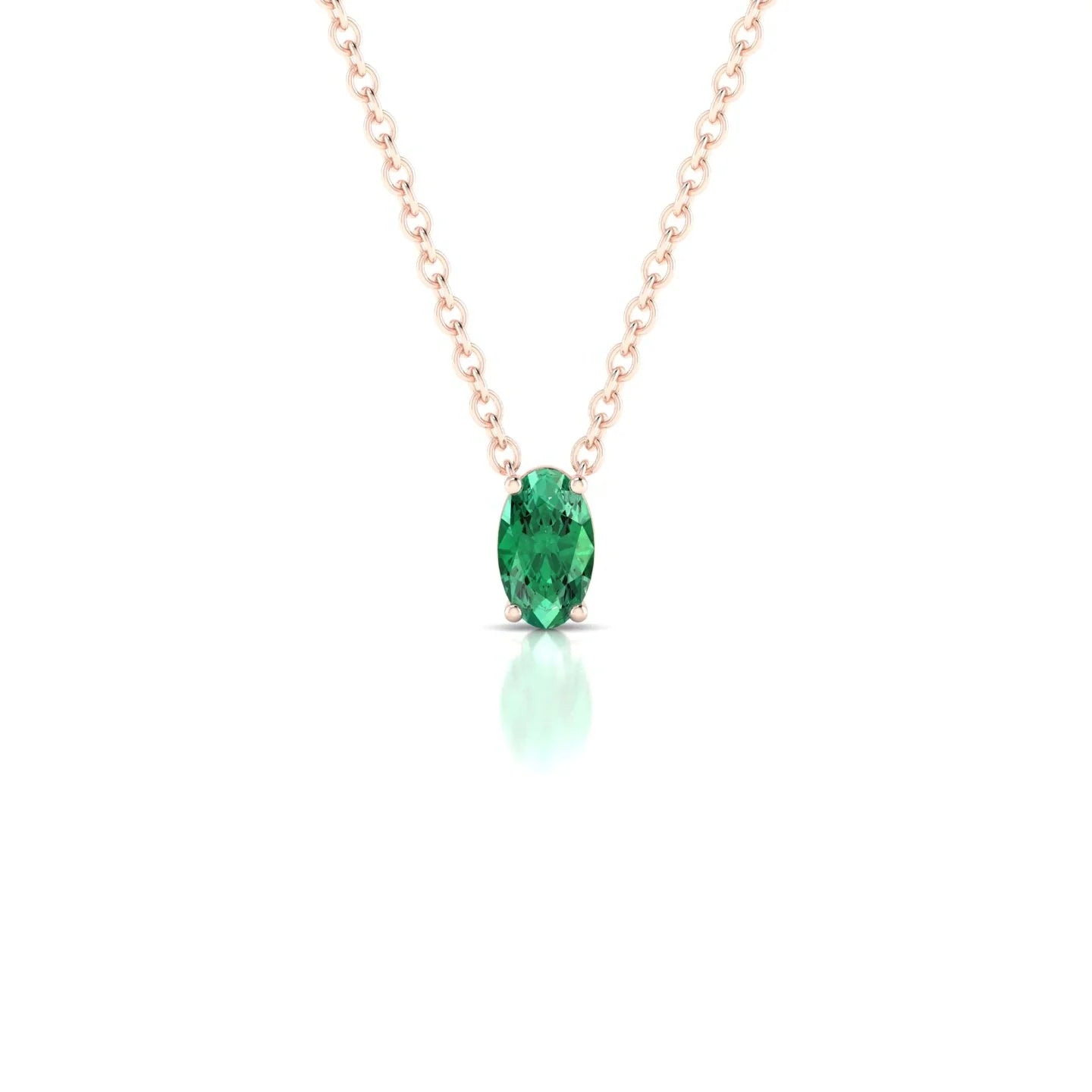 Radiance | 18k Rose Gold 5 x 3 mm Oval Emerald Pendant