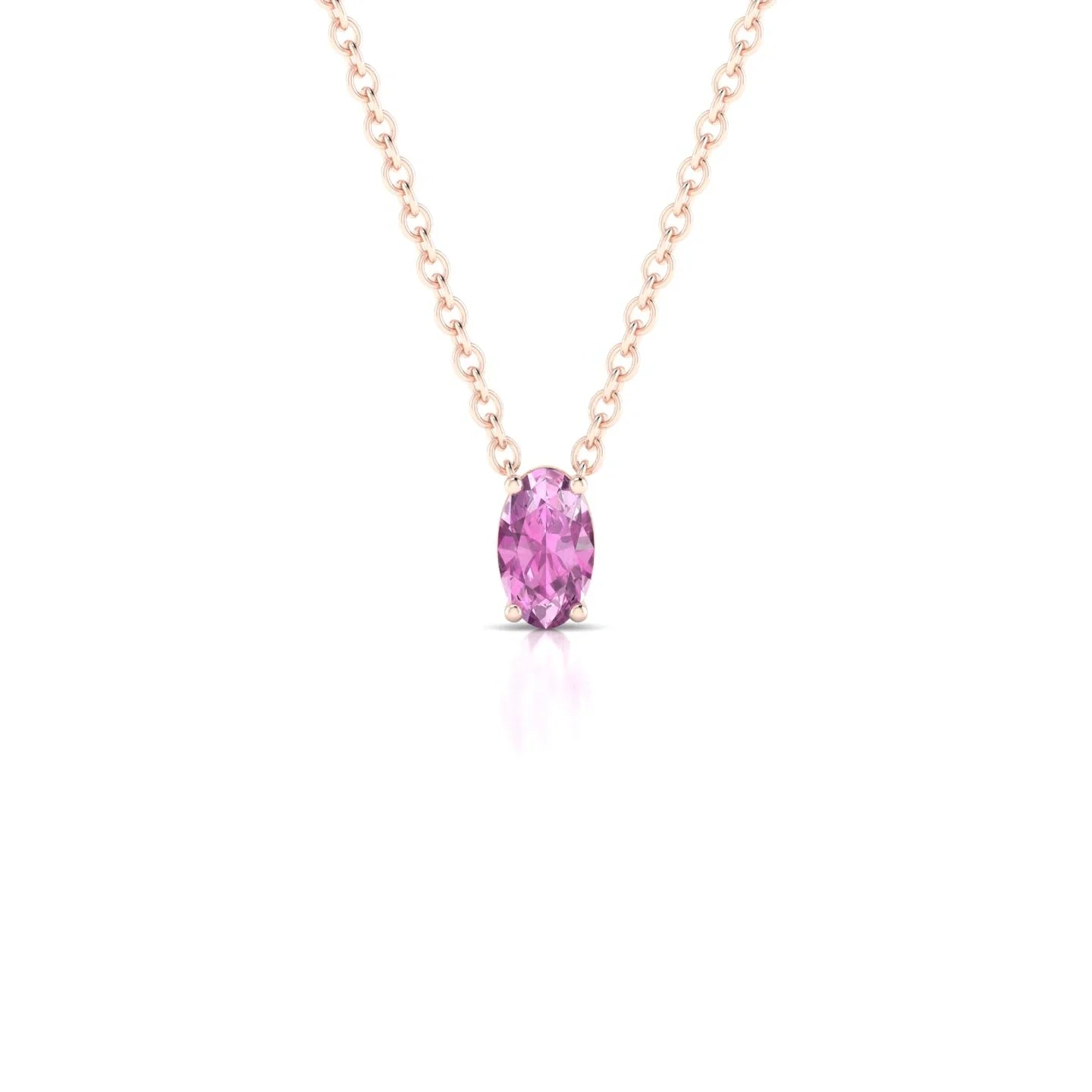 Radiance | 18k Rose Gold 5 x 3 mm Oval Pink Sapphire Pendant