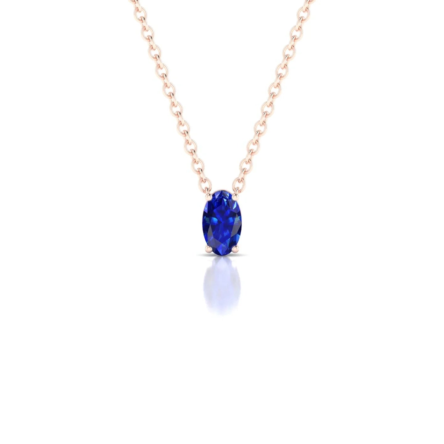 Radiance | 18k Rose Gold 5 x 3 mm Oval Sapphire Pendant