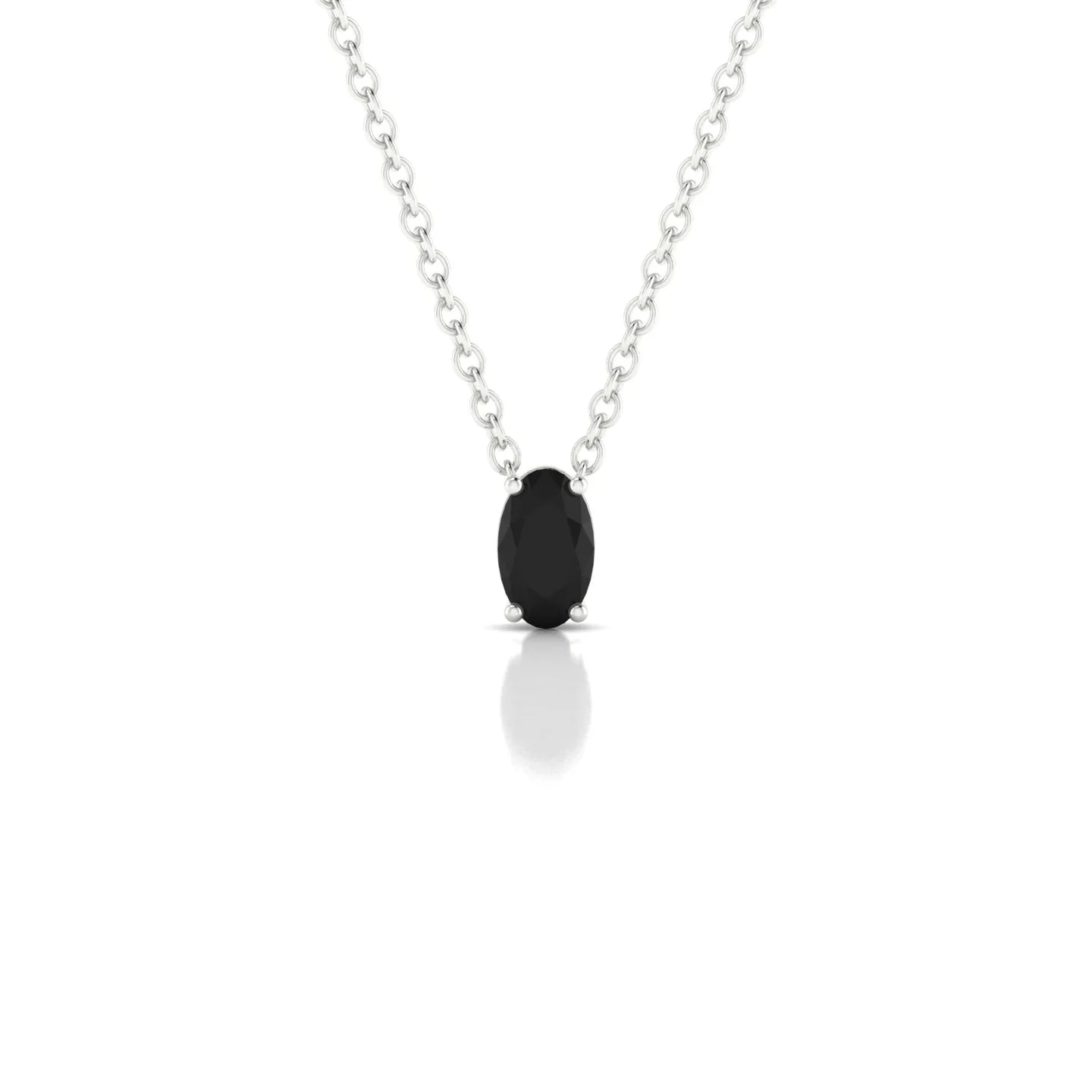 Radiance | 18k White Gold 5 x 3 mm Oval Black Diamond Pendant