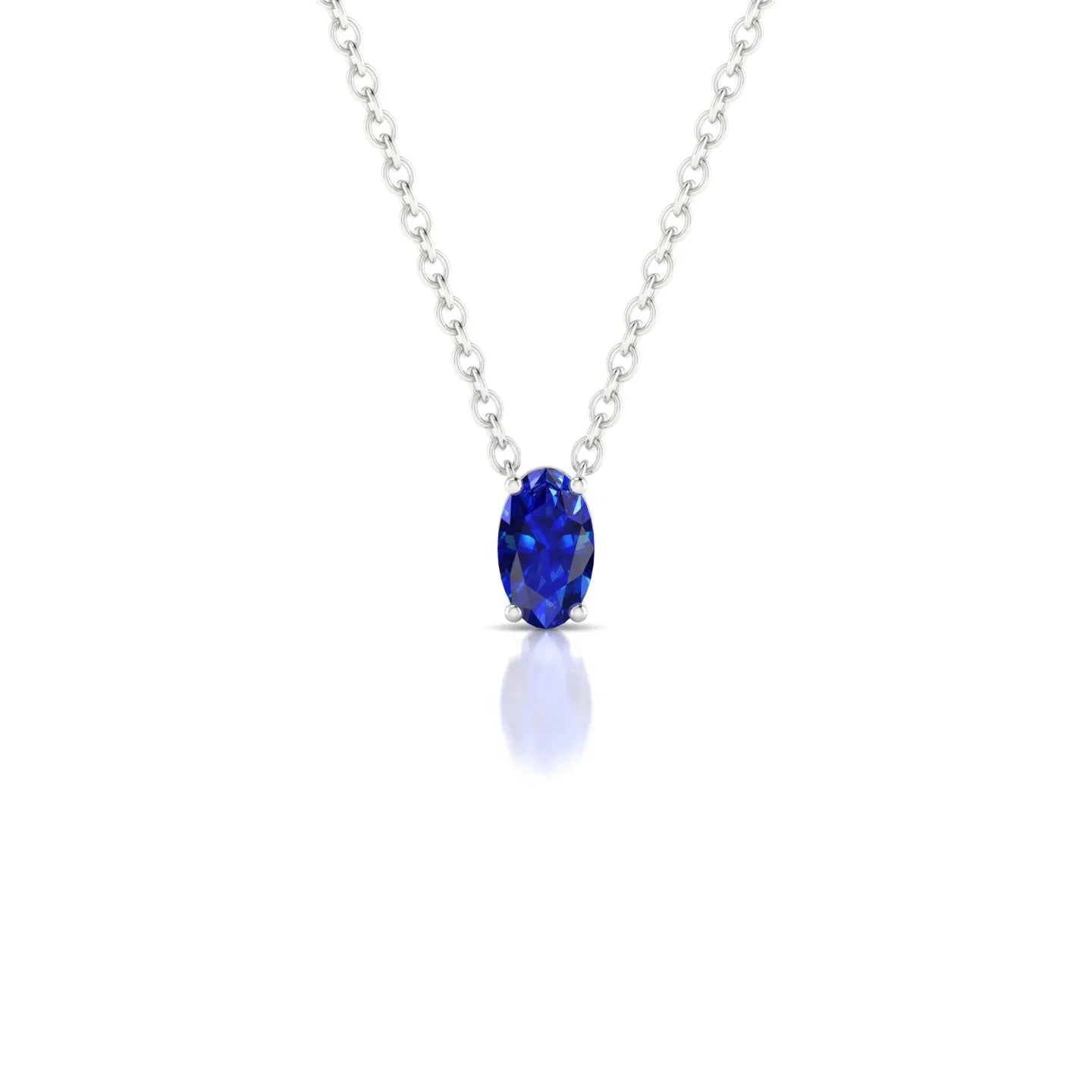 Radiance | 18k White Gold 5 x 3 mm Oval Sapphire Pendant