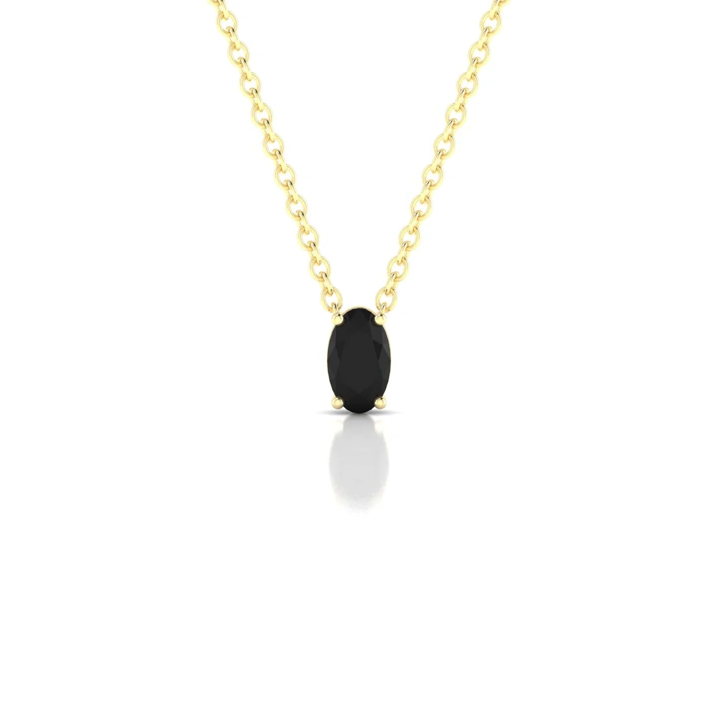 Radiance | 18k Yellow Gold 5 x 3 mm Oval Black Diamond Pendant