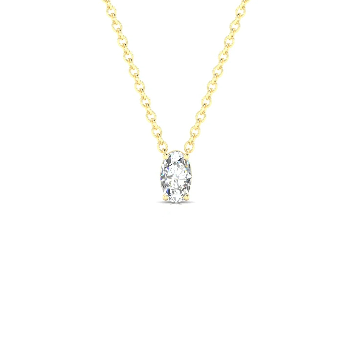 Radiance | 18k Yellow Gold 5 x 3 mm Oval Diamond Pendant