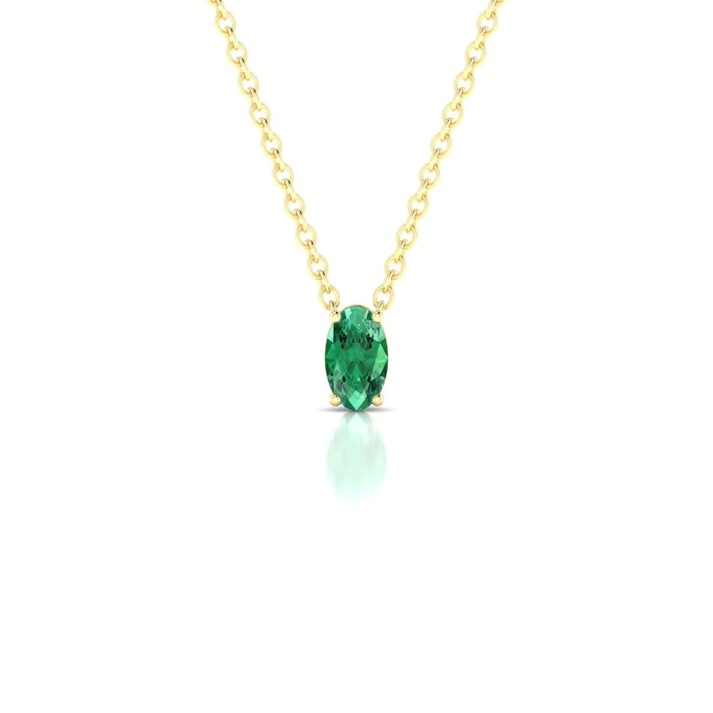 Radiance | 18k Yellow Gold 5 x 3 mm Oval Emerald Pendant