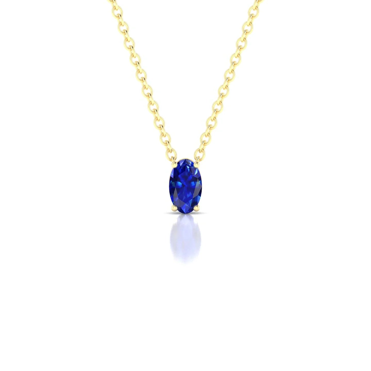 Radiance | 18k Yellow Gold 5 x 3 mm Oval Sapphire Pendant