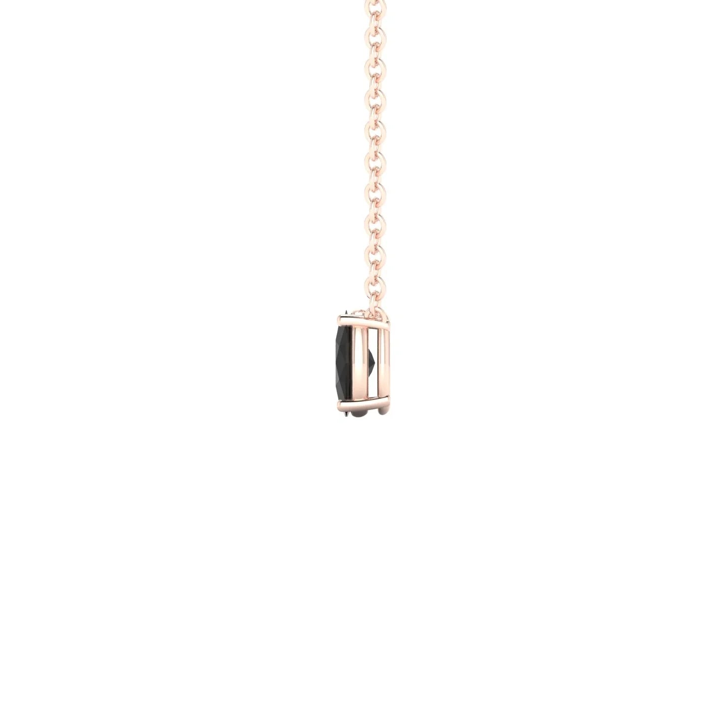 Radiance | 18k Rose Gold 5 x 3 mm Oval Black Diamond Pendant