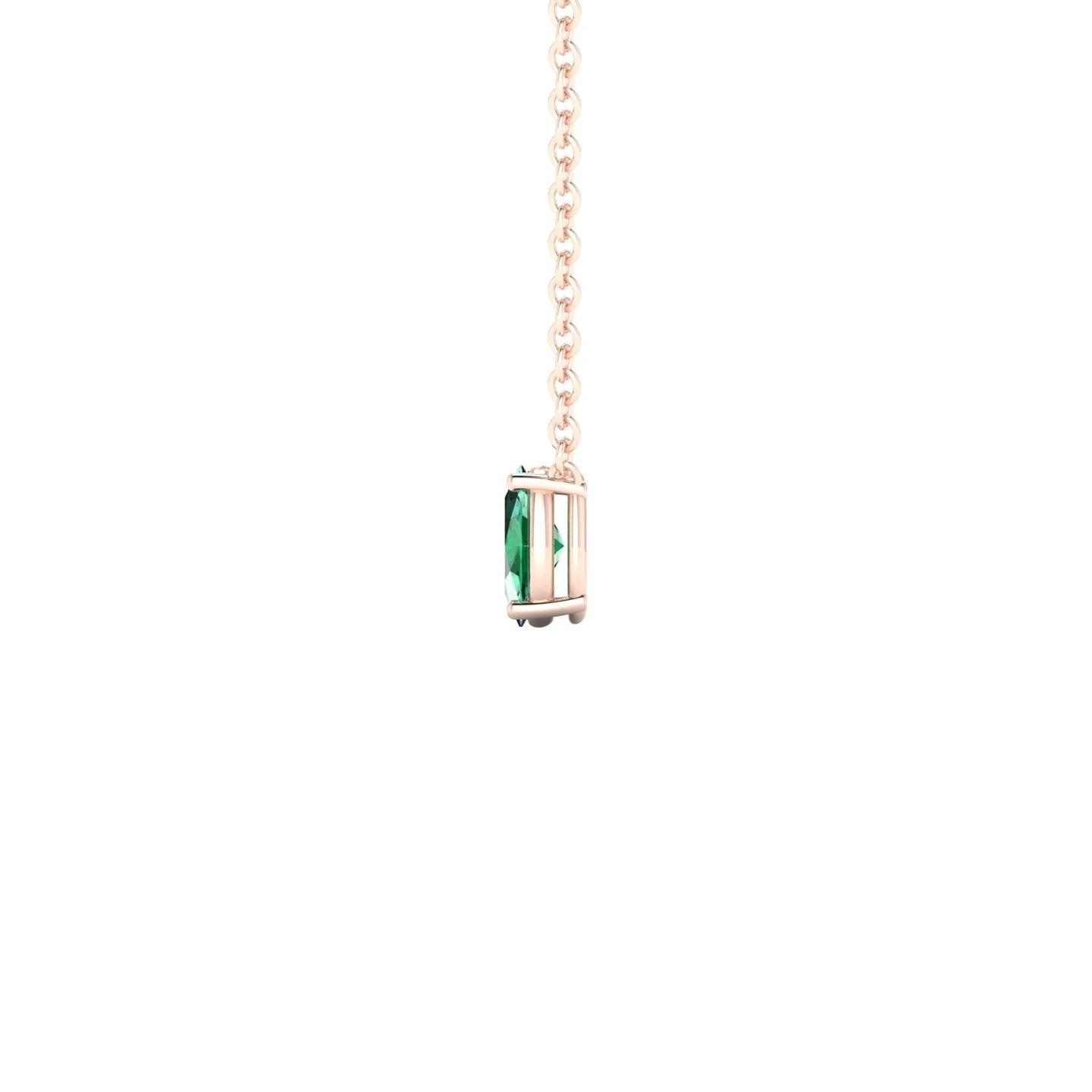 Radiance | 18k Rose Gold 5 x 3 mm Oval Emerald Pendant