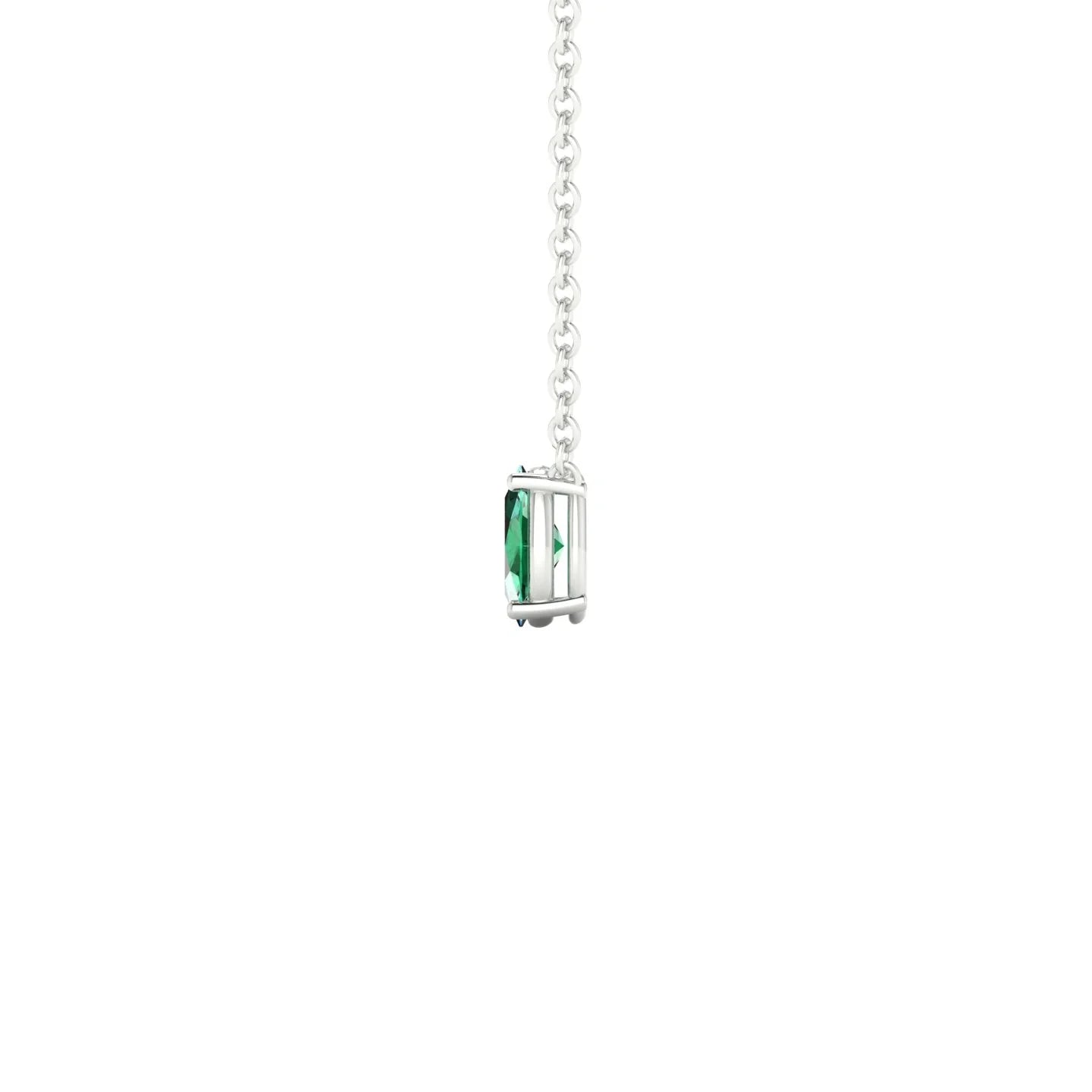 Radiance | 18k White Gold 5 x 3 mm Oval Emerald Pendant