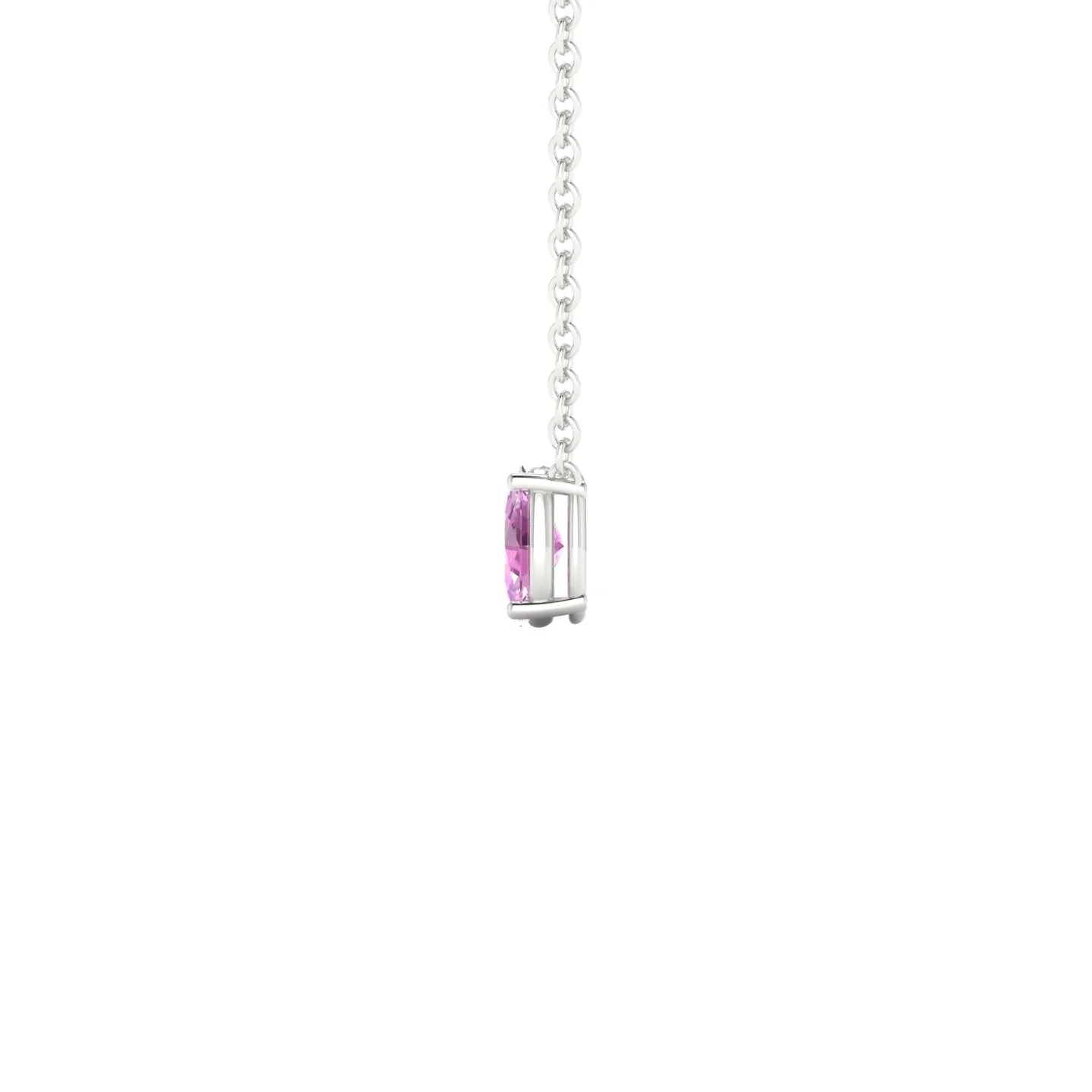 Radiance | 18k White Gold 5 x 3 mm Oval Pink Sapphire Pendant