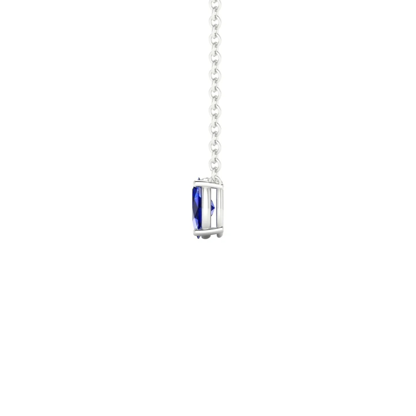 Radiance | 18k White Gold 5 x 3 mm Oval Sapphire Pendant
