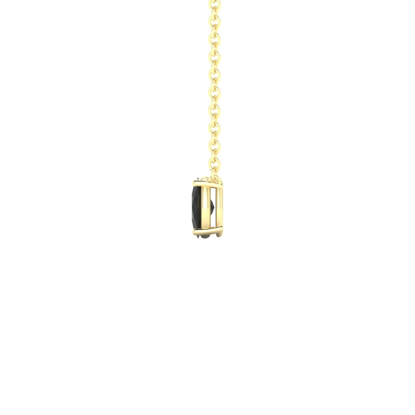 Radiance | 18k Yellow Gold 5 x 3 mm Oval Black Diamond Pendant