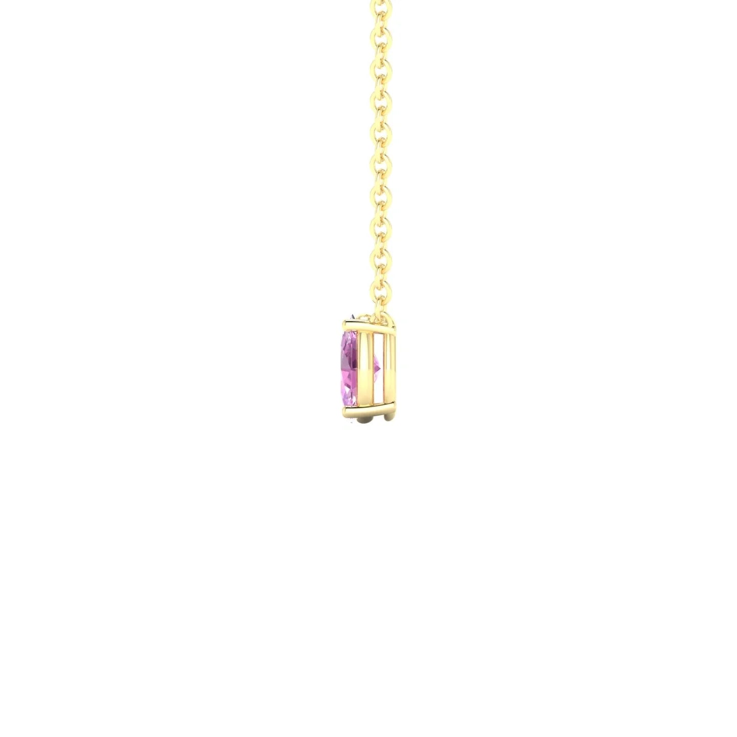 Radiance | 18k Yellow Gold 5 x 3 mm Oval Pink Sapphire Pendant