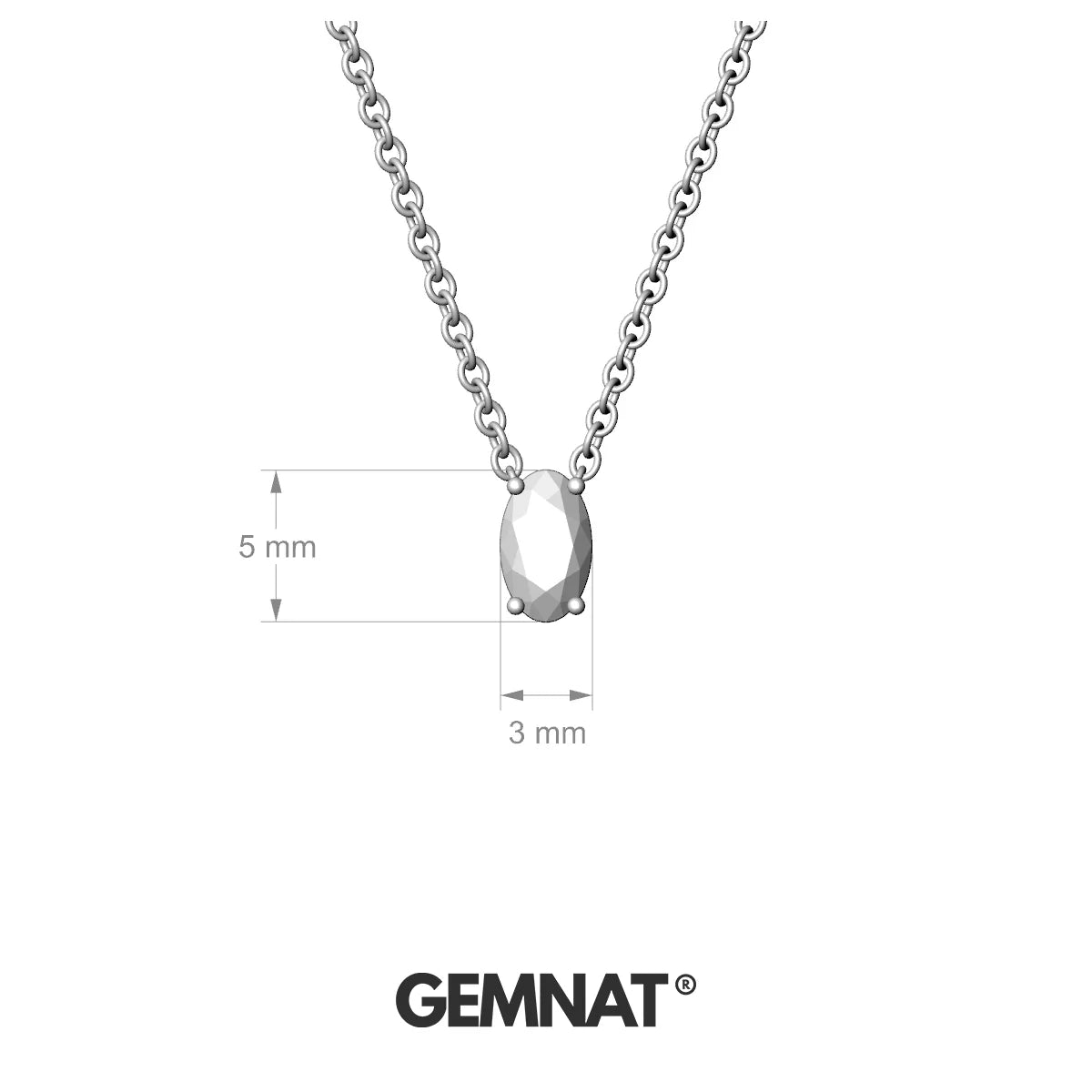 Radiance | 18k Rose Gold 5 x 3 mm Oval Emerald Pendant