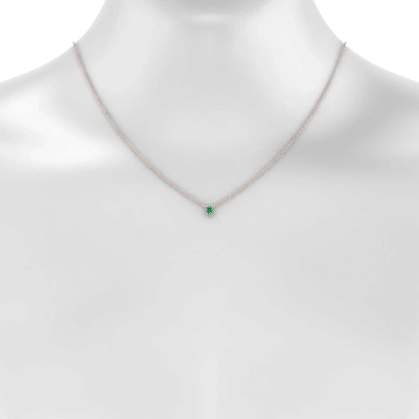 Radiance | 18k Rose Gold 5 x 3 mm Oval Emerald Pendant