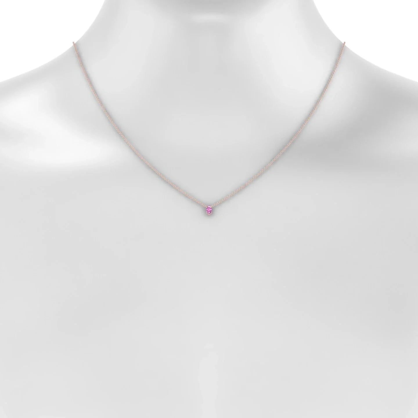 Radiance | 18k Rose Gold 5 x 3 mm Oval Pink Sapphire Pendant