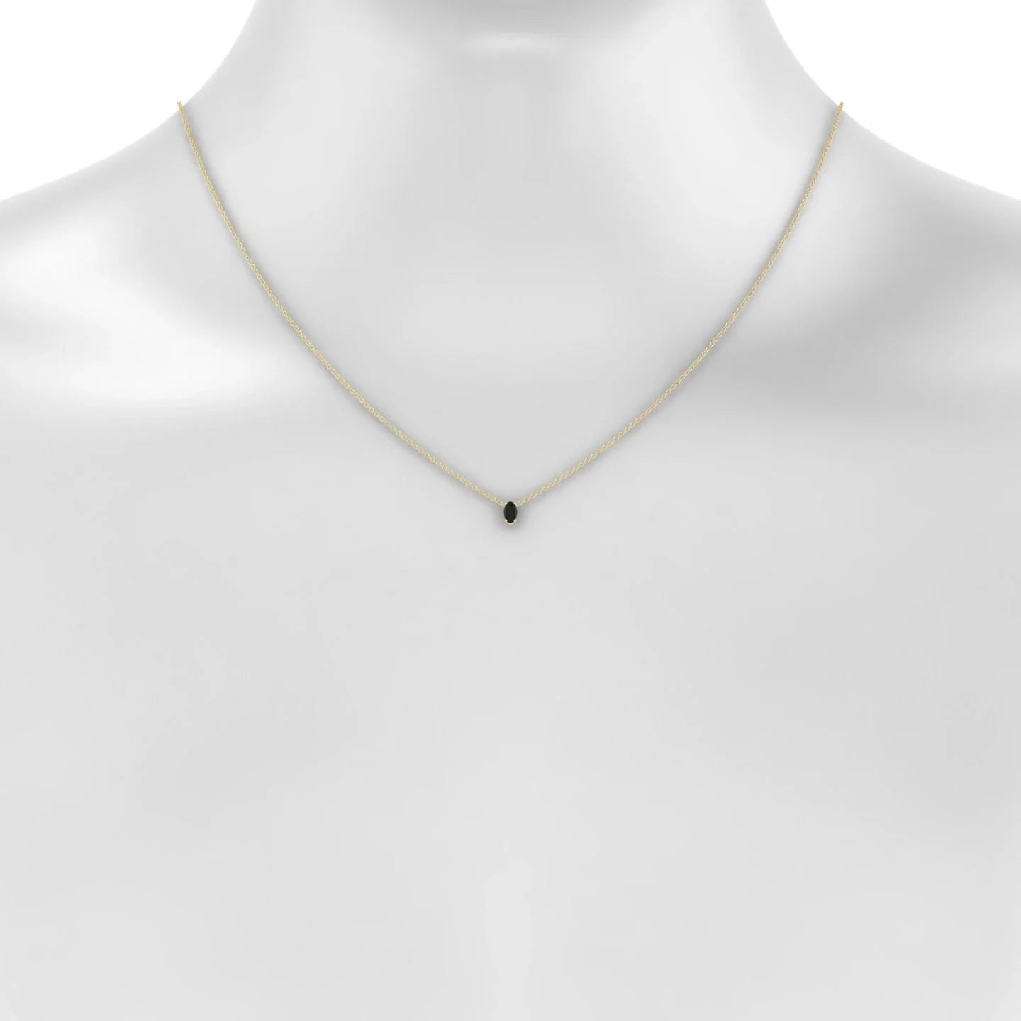 Radiance | 18k Yellow Gold 5 x 3 mm Oval Black Diamond Pendant