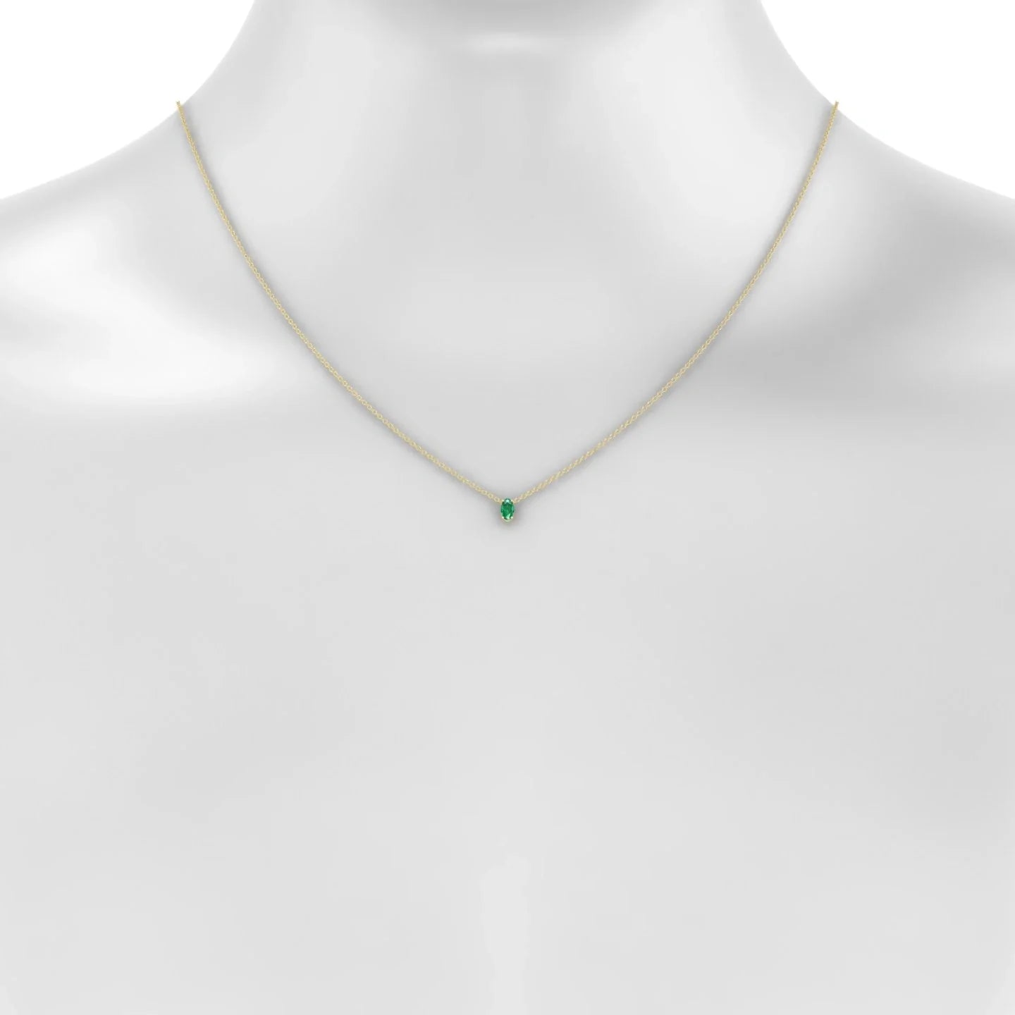 Radiance | 18k Yellow Gold 5 x 3 mm Oval Emerald Pendant