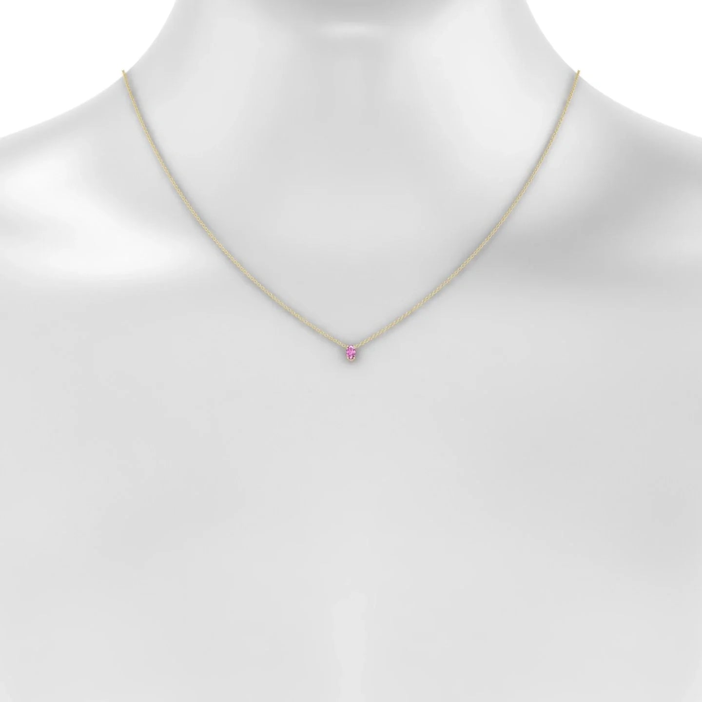 Radiance | 18k Yellow Gold 5 x 3 mm Oval Pink Sapphire Pendant