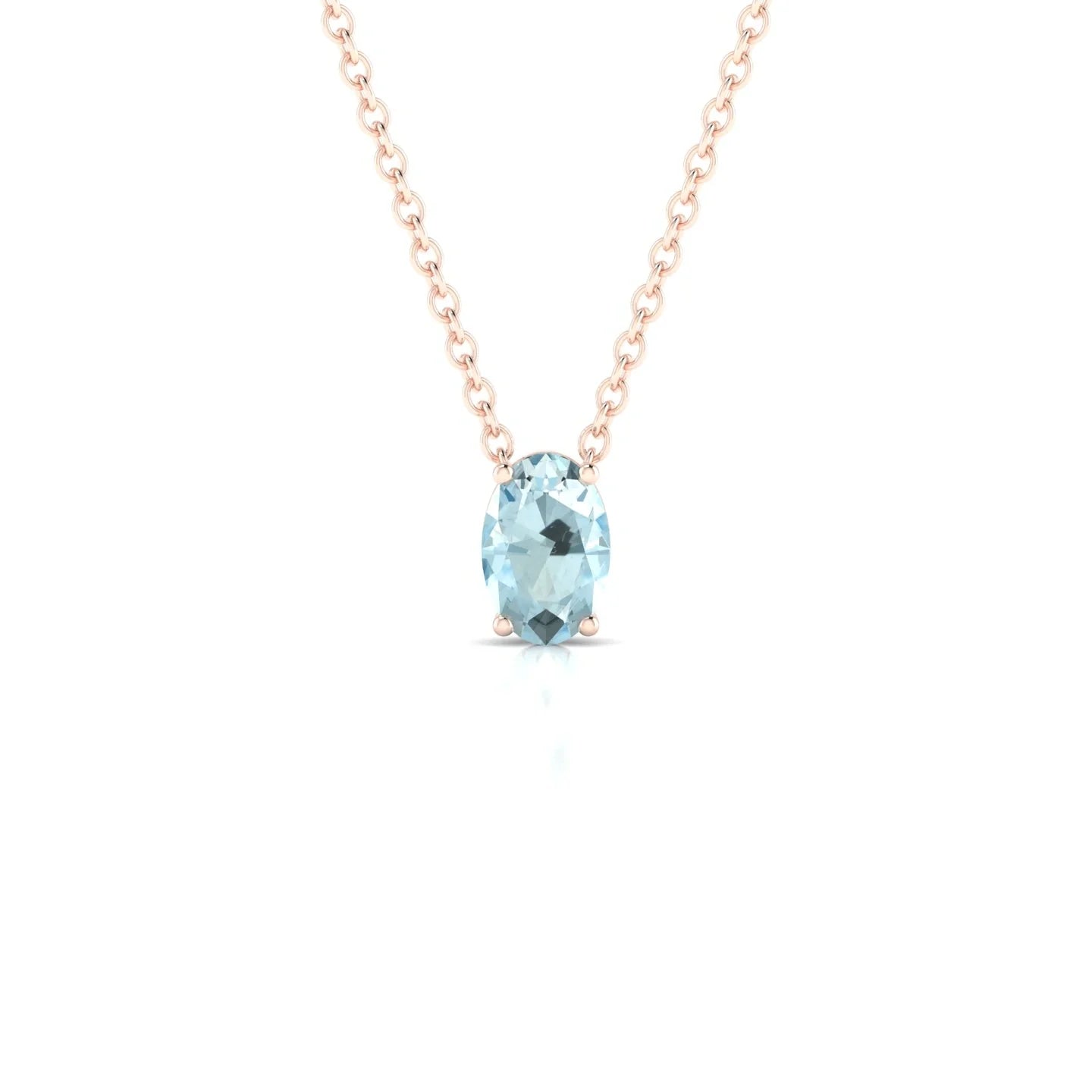 Radiance | 18k Rose Gold 6 x 4 mm Oval Aquamarine Pendant