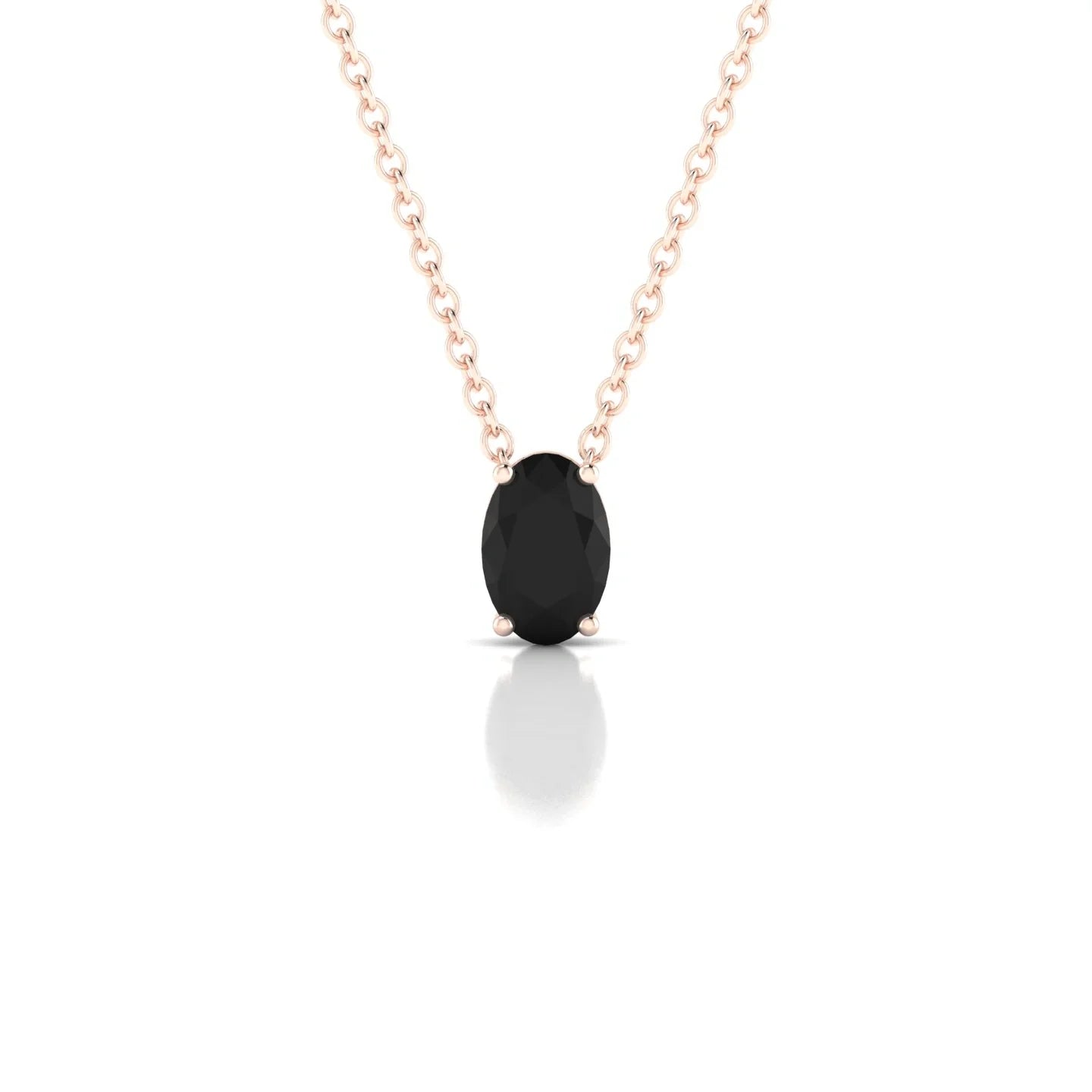 Radiance | 18k Rose Gold 6 x 4 mm Oval Black Diamond Pendant